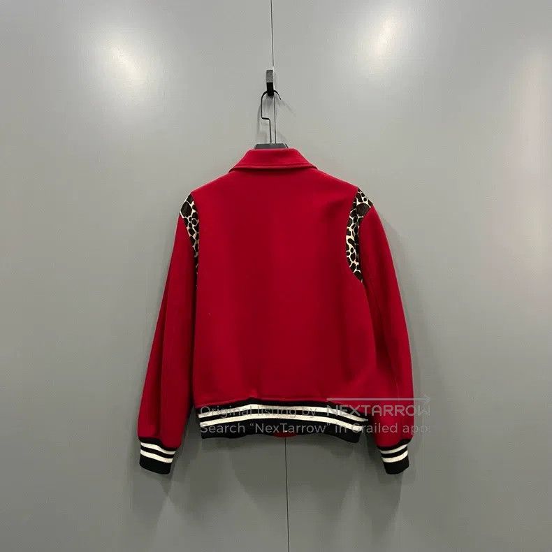Saint Laurent Paris Saint Laurent Paris Red leopard print baseball jacket Size US L / EU 52-54 / 3 - 3 Thumbnail
