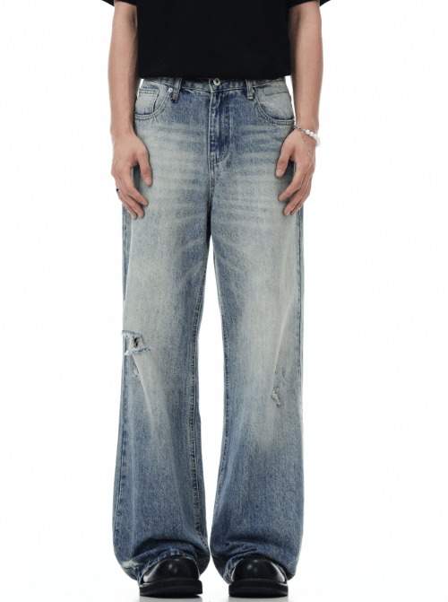 Japanese Brand × Jean American retro men's cleanfit ripped flared jeans Size US 32 / EU 48 - 1 Thumbnail