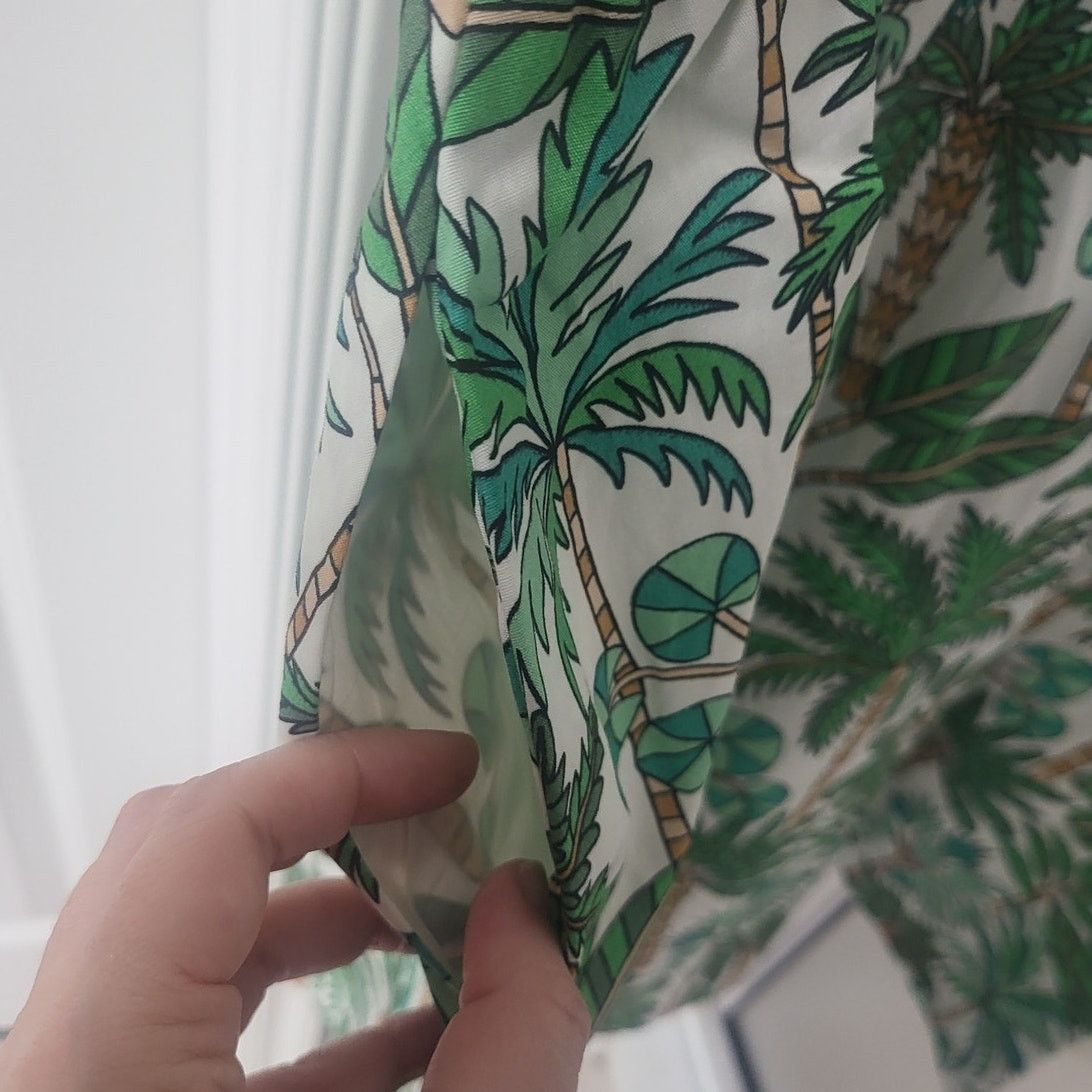Boden Boden Smocked Waist Mini Dress White/Green Palm Trees -16-18 Size XXL / US 16-18 / IT 52-54 - 6 Thumbnail