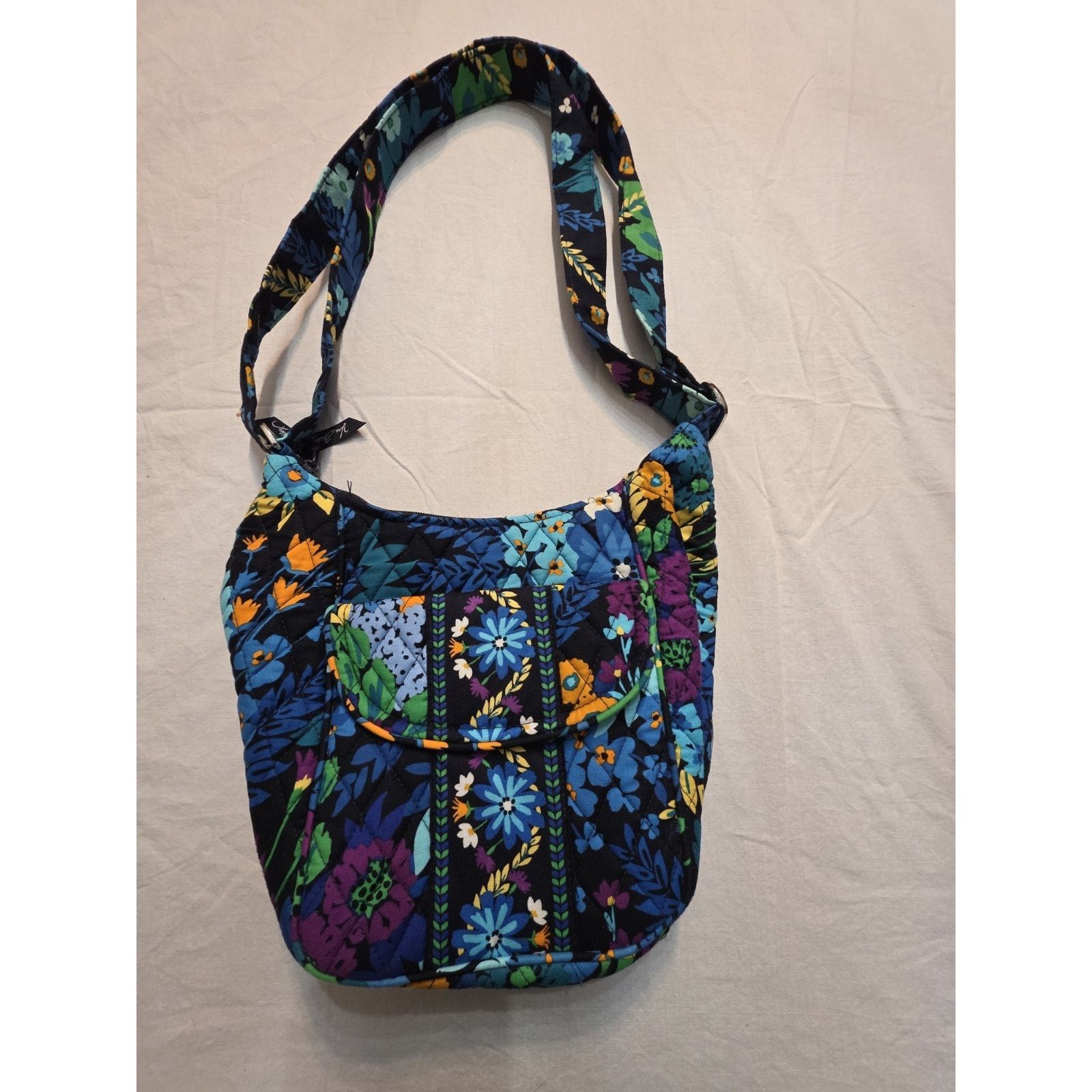 Vera Bradley Midnight Blue Quilted Crossbody Bag Multi Pockt in Black, Women's