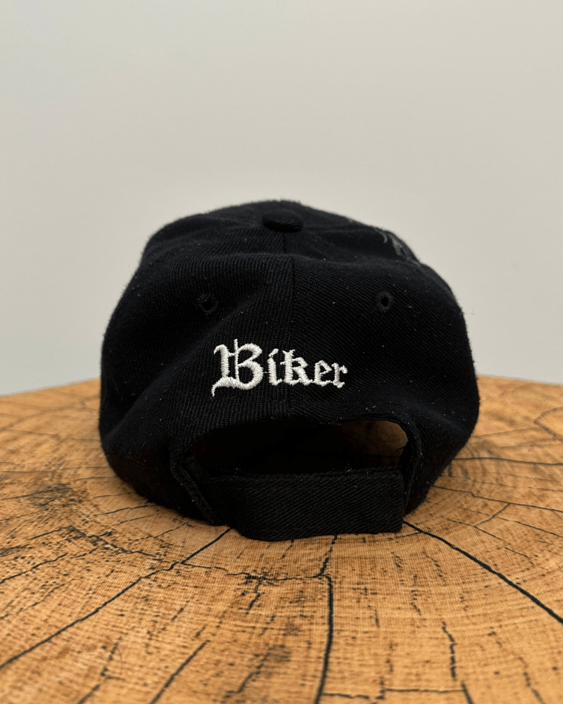 Vintage Vintage Biker To The Bone Skull Flame Strap Back Cap Hat Size ONE SIZE - 5 Thumbnail