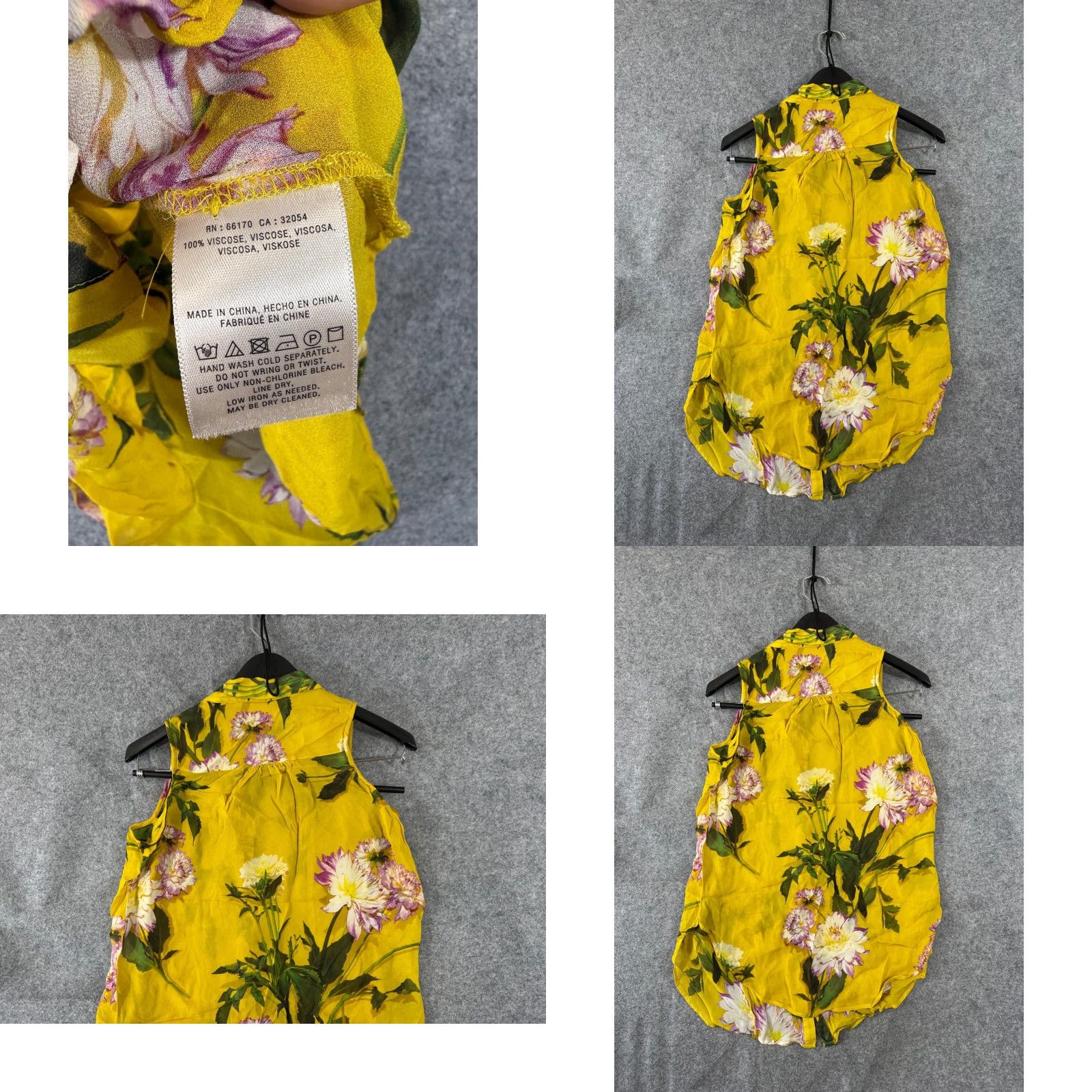 Anthropologie Maeve By Anthropologie Sheer Shirt Womens 4 Duchess Yellow Floral Sleeveless Geometric? Wait Size S / US 4 / IT 40 - 8 Thumbnail