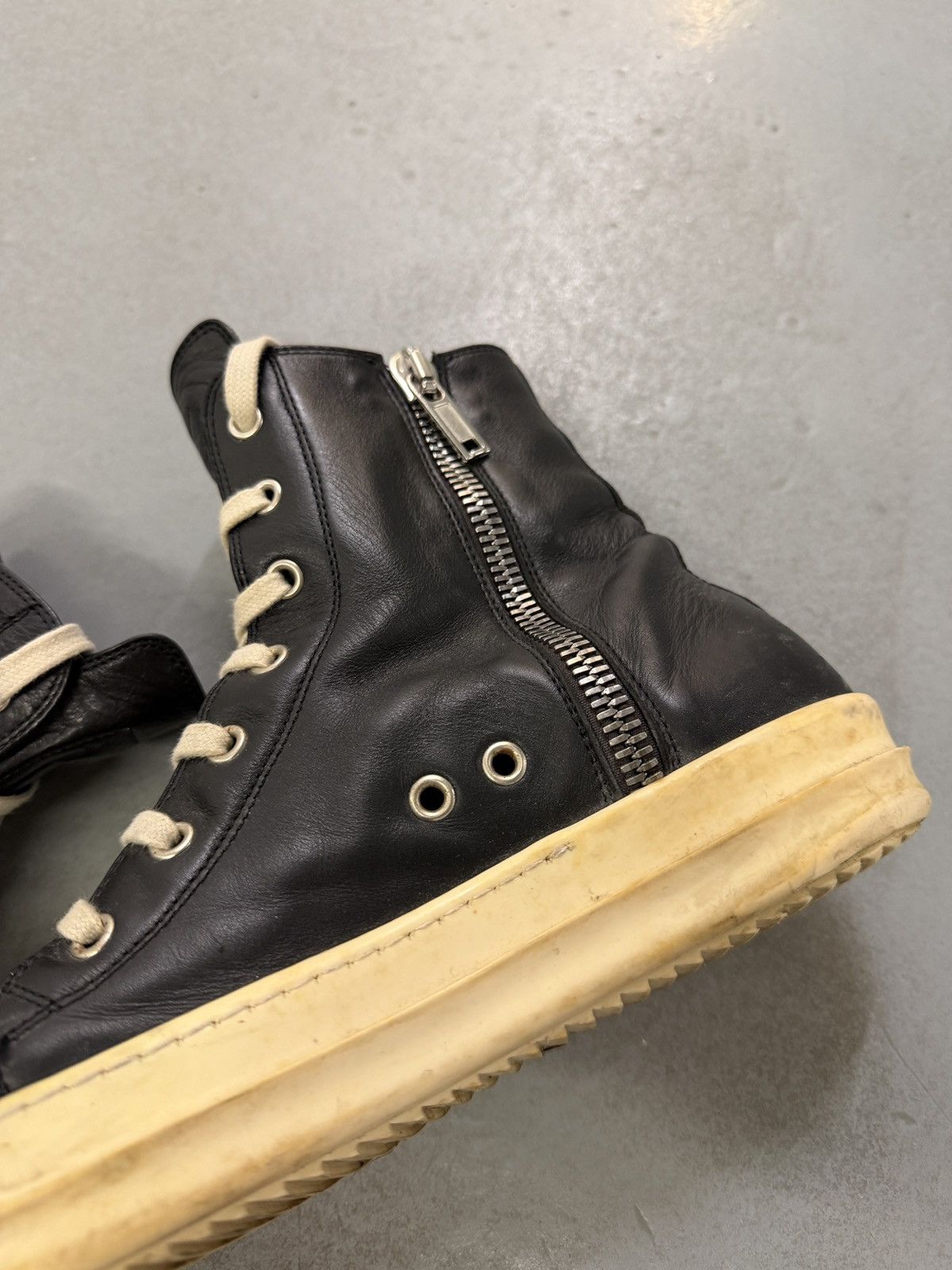 Rick Owens Rick Owens Mainline Leather Ramones High Top Sneakers Size US 7 / EU 40 - 8 Thumbnail