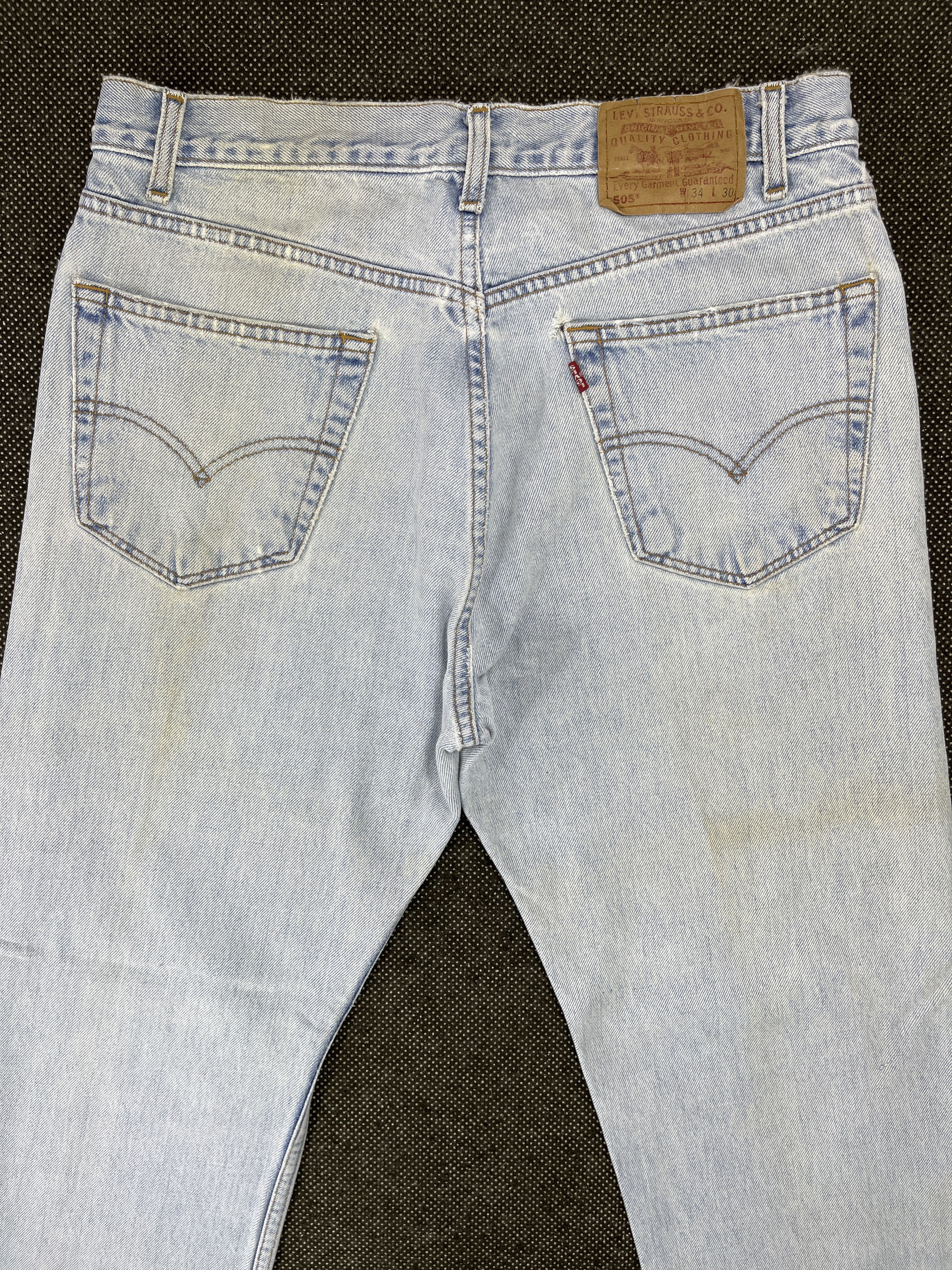 Levi's 90s Vintage Levis 505 Light Wash Jeans - J544 Size US 34 / EU 50 - 4 Thumbnail
