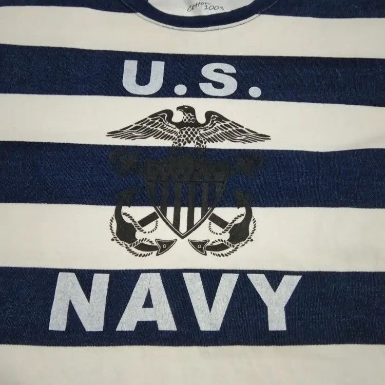 Japanese Brand Houston US Navy Stripe Tee Size US M / EU 48-50 / 2 - 2 Thumbnail