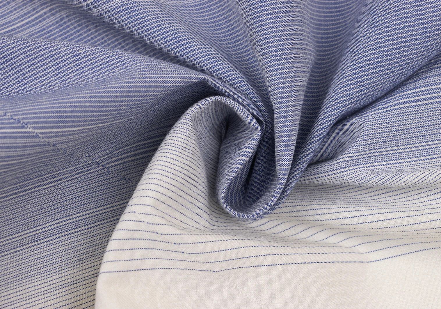 Issey Miyake Multi-Line Jacquard Long Sleeve Shirt in Cream with Blue Size US M / EU 48-50 / 2 - 17 Thumbnail