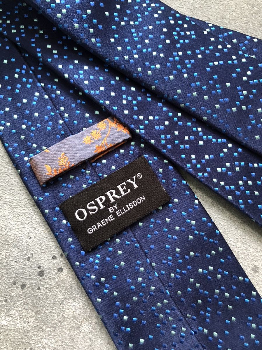 Osprey OSPREY of LONDON Men’s Silk Tie Navy Light Blue Geometric Size ONE SIZE - 1 Thumbnail