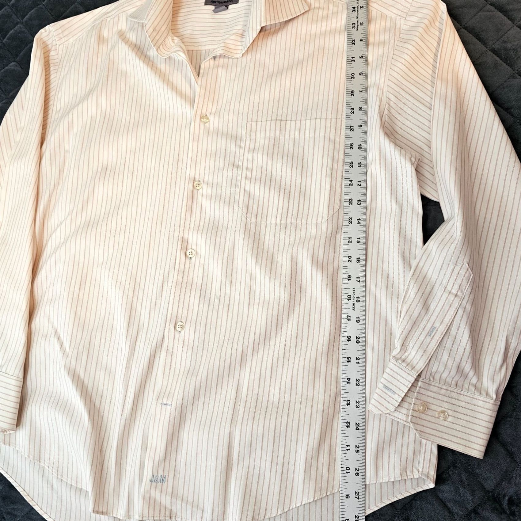 Johnston & Murphy Johnston & Murphy Shirt Men's White Pink Stripe Long Sleeve Button Up L Colorful Modern Button-Front Size US L / EU 52-54 / 3 - 5 Thumbnail
