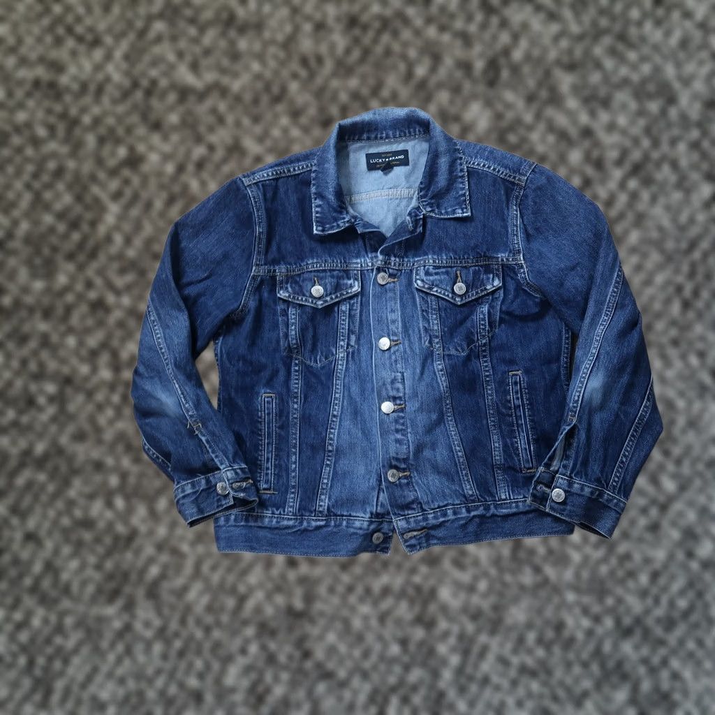 Lucky Brand Lucky Brand Denim Trucker Jacket Womens Large Blue Denim Size L / US 10 / IT 46 - 1 Thumbnail