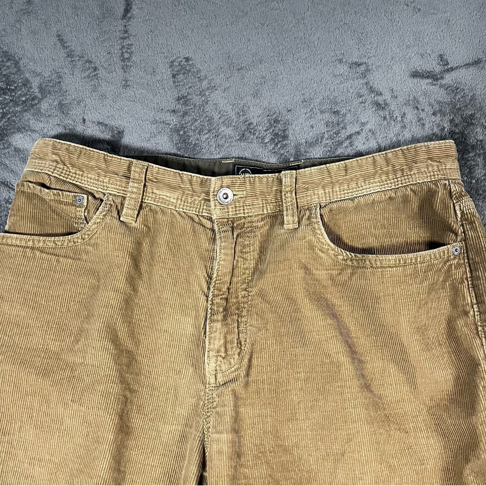 Weatherproof Y2K Men's Brown Tan Corduroy Straight Leg Pants 100% Cotton Size US 34 / EU 50 - 2 Thumbnail
