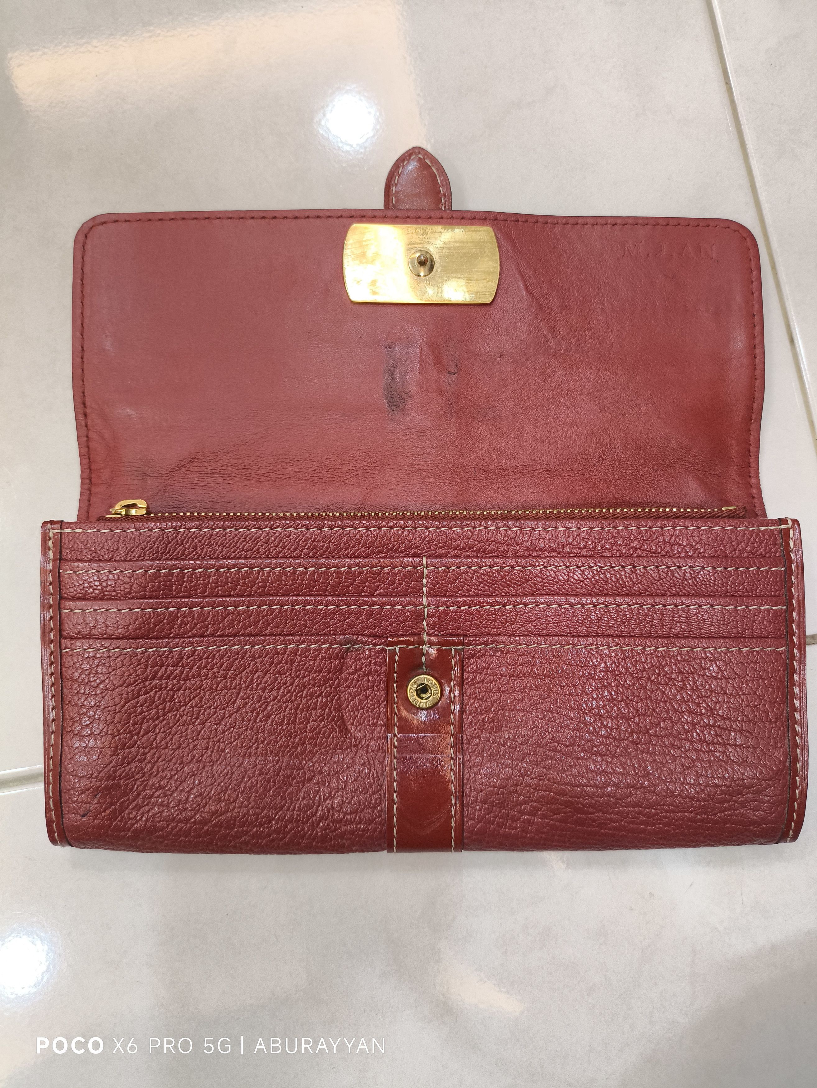Louis Vuitton Louis Vuitton Suhali Zippered Long Wallet in Tanami Red Size ONE SIZE - 11 Thumbnail
