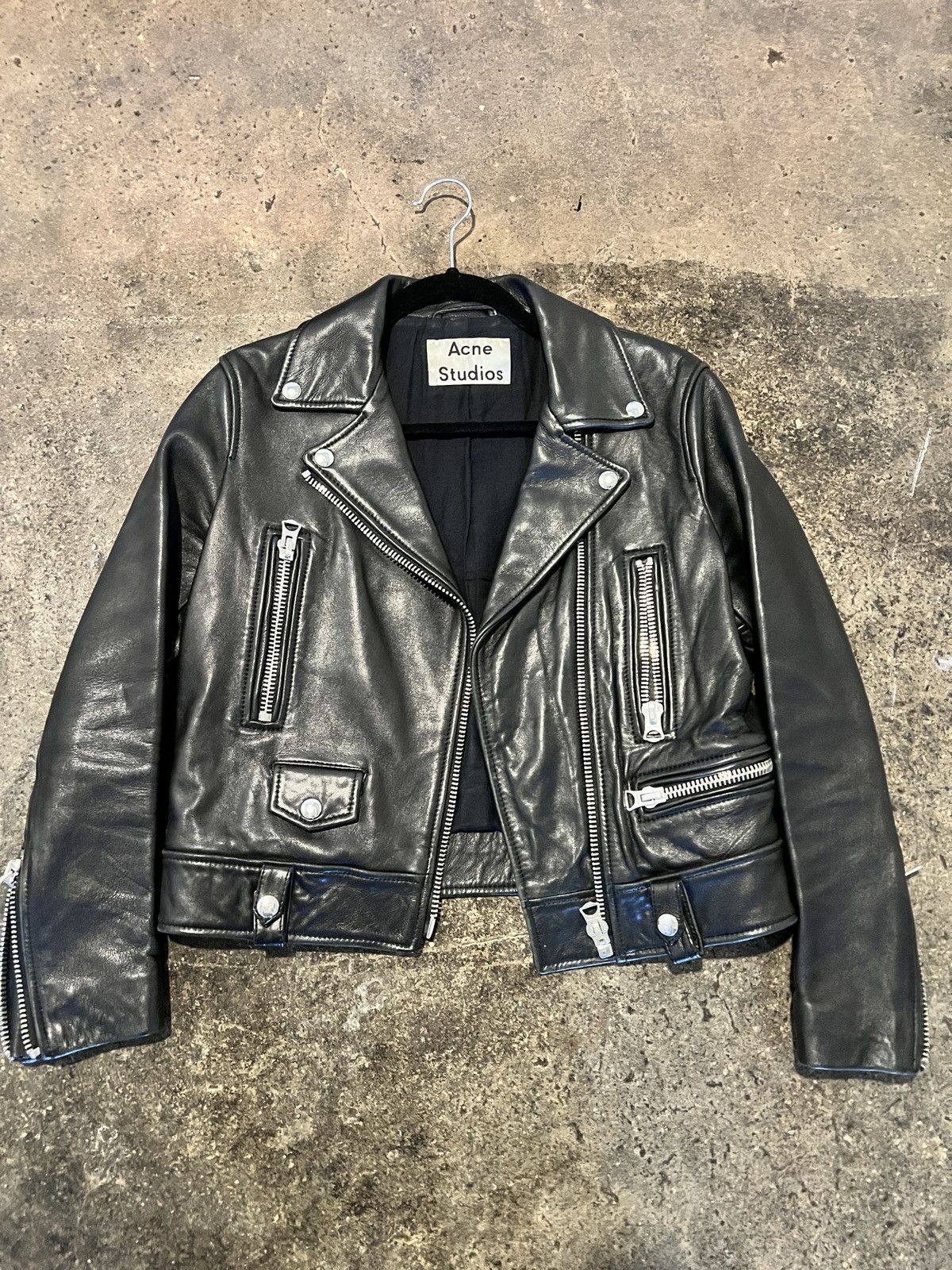 image of Acne Studios Mock Leather Jacket in Black, Women's (Size XS)