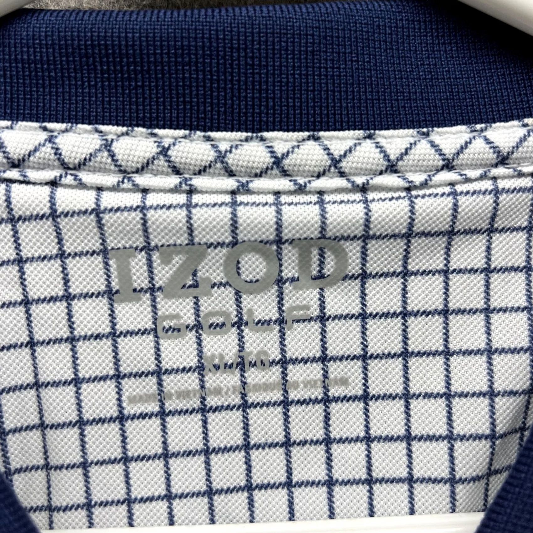 Izod VINTAGE Izod Polo Shirt Men XL White Blue Check Short Sleeve Polo Shirt Mens XL White Blue Check Polo Size US XL / EU 56 / 4 - 6 Thumbnail