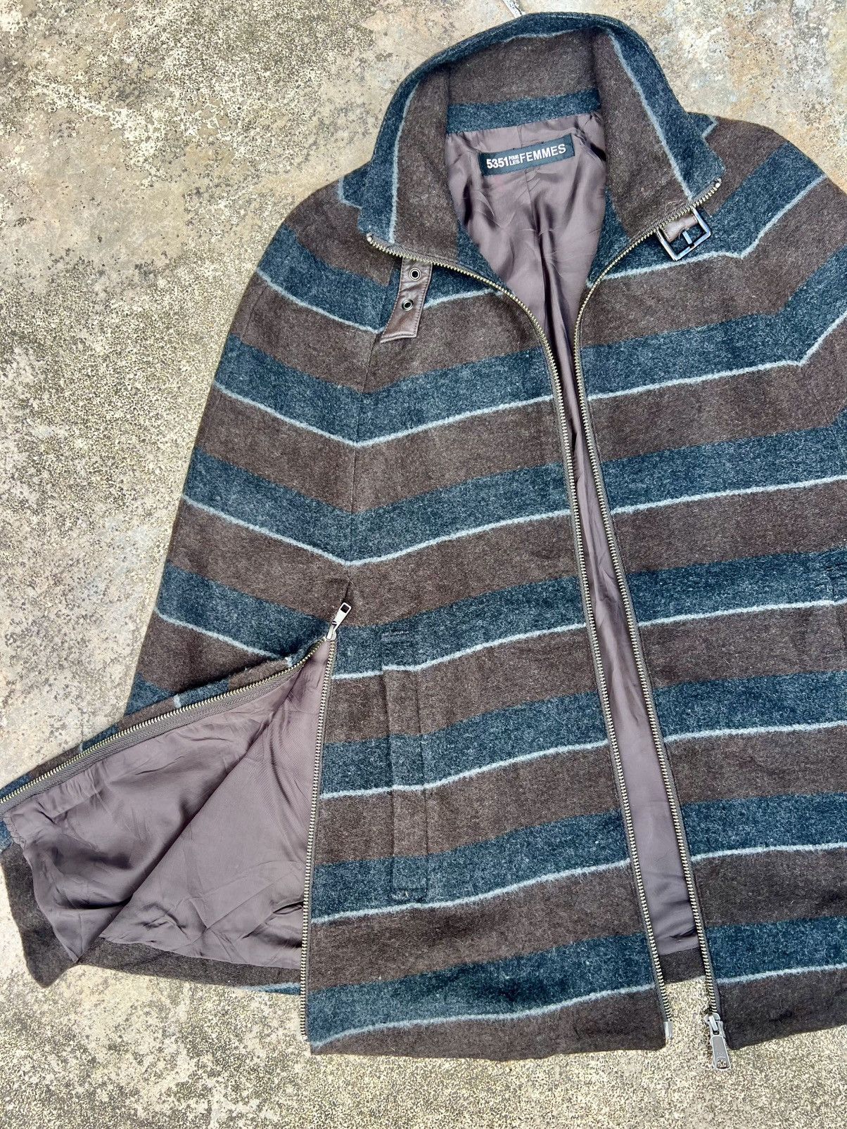 5351 POUR LES HOMMES × If Six Was Nine × KMRii Vintage Y2K 5351 Pour Les Femmes Poncho Wool Jacket Size US M / EU 48-50 / 2 - 10 Thumbnail