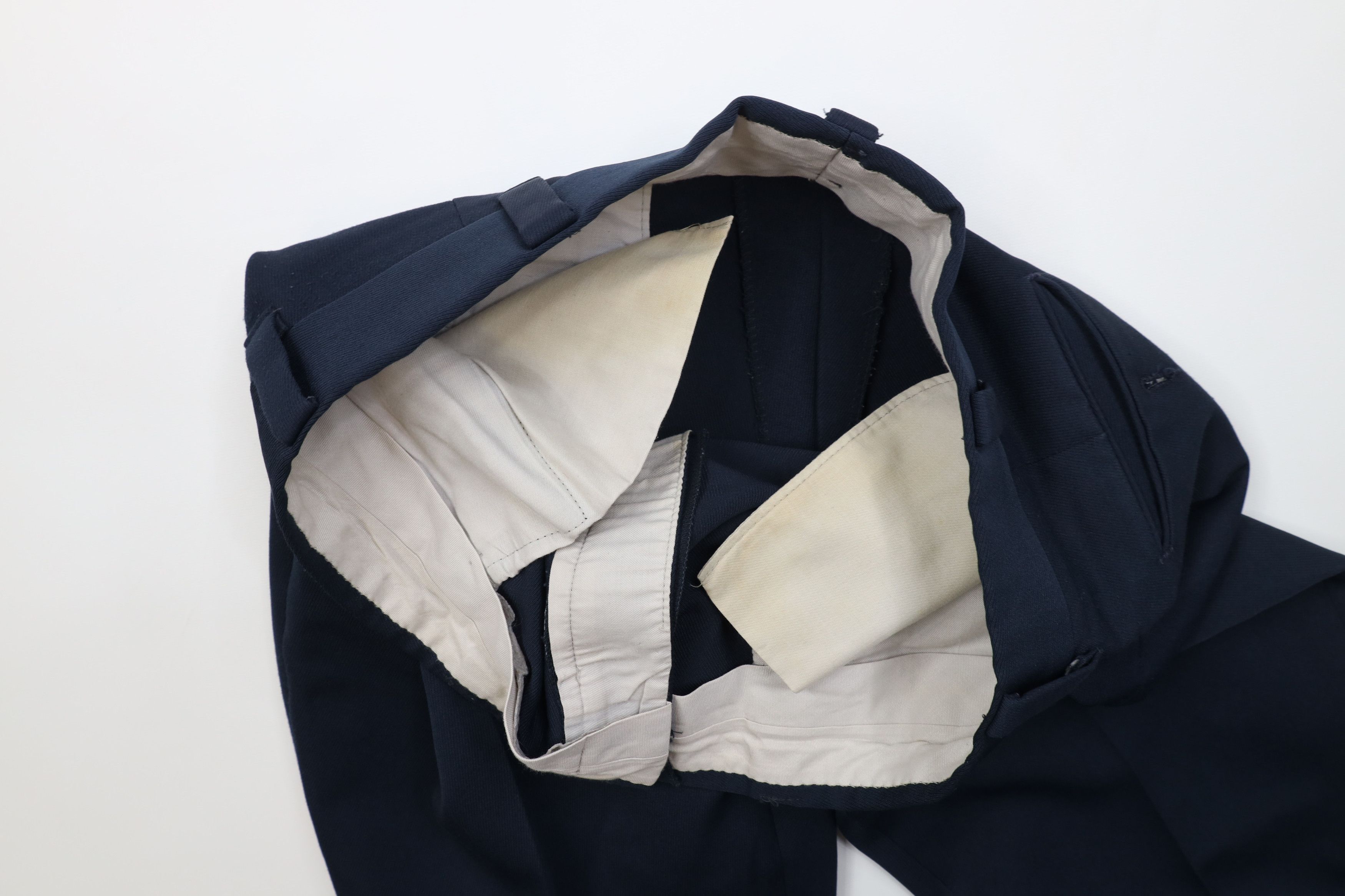 Vintage Vintage 70s Streetwear Flared Wide Leg Chino Pants Navy Blue Size US 36 / EU 52 - 8 Thumbnail