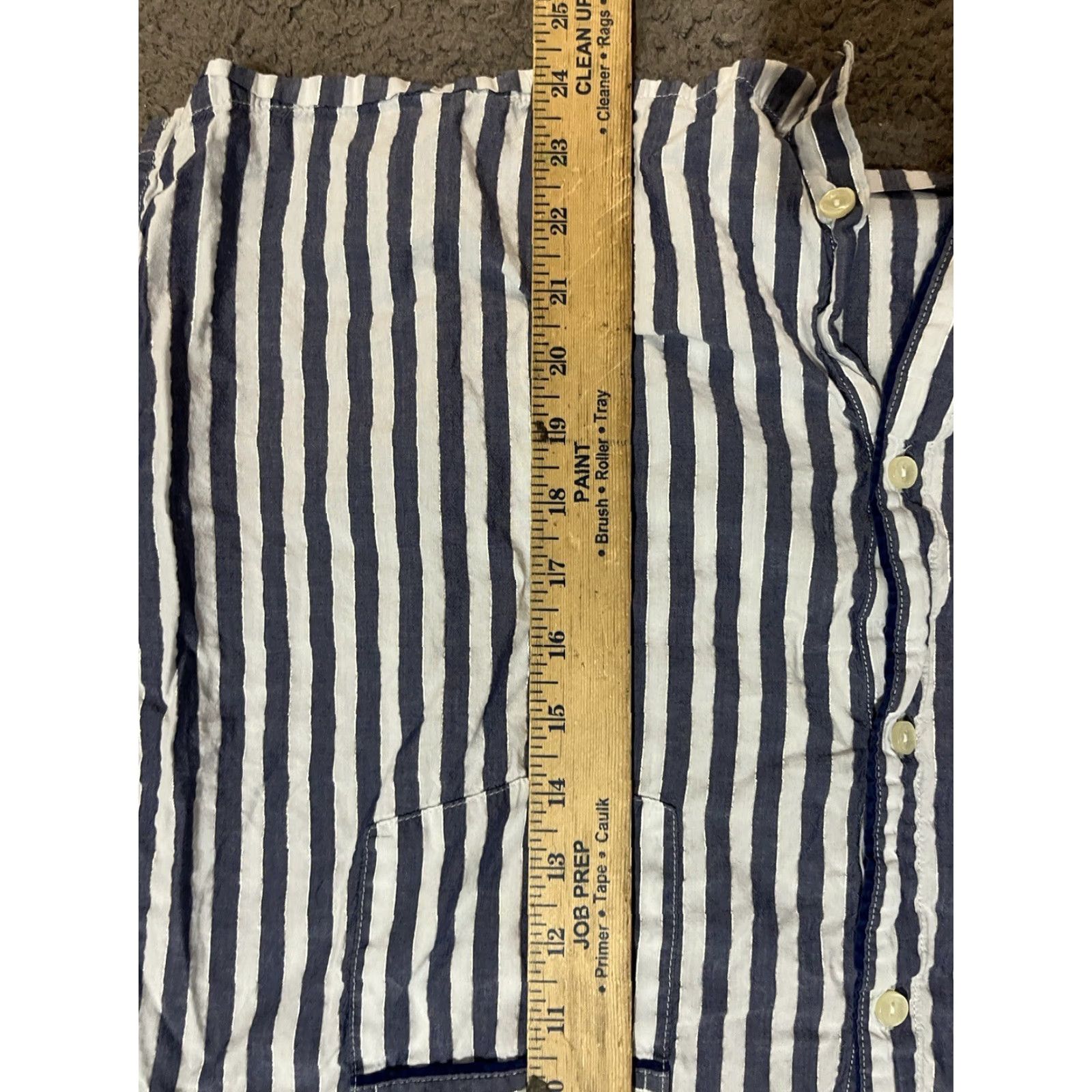 Victoria's Secret VINTAGE Victoria's Secret Pajama Top Womens L Blue Metallic Striped Button Up Long Sleeve V-Neck Size L / US 10 / IT 46 - 5 Thumbnail