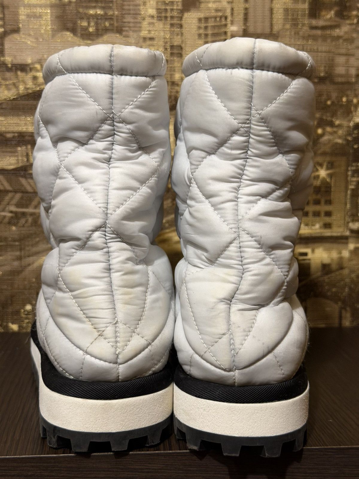 Dolce & Gabbana DOLCE & GABBANA Shoes White Viscose Padded Mid Calf EU 37 Size US 7 / IT 37 - 6 Thumbnail