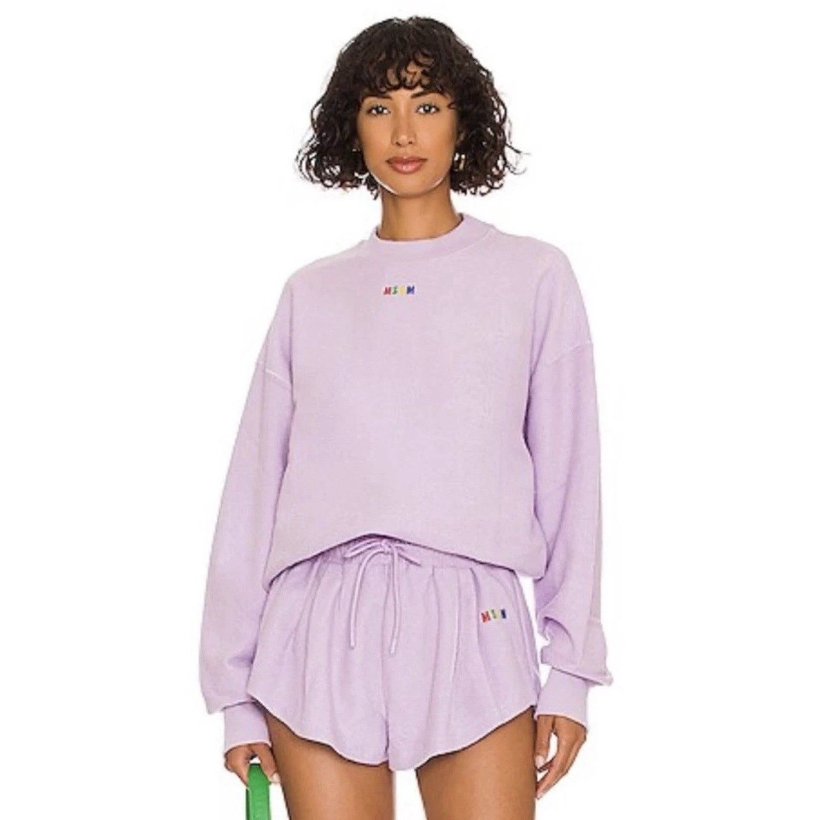 MSGM MSGM Milano Medium Logo Sweatshirt Pullover Crew Neck Lilac Size M / US 6-8 / IT 42-44 - 1 Thumbnail