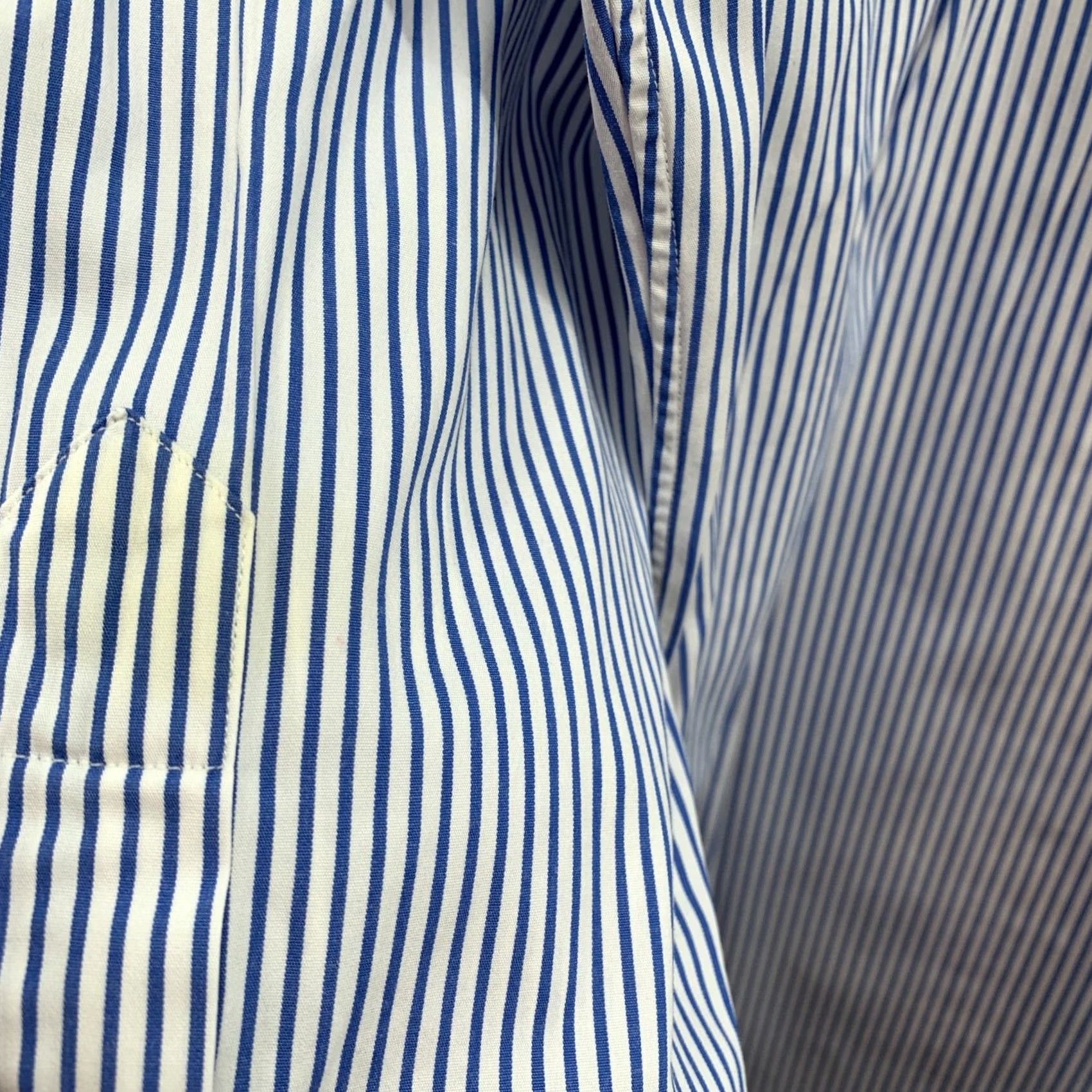 Polo Ralph Lauren Polo Ralph Lauren Shirt Mens Blue White Striped Button Long Sleeve 17 34 Regular Cotton Polo Ralph Lauren Shirt) Size US XL / EU 56 / 4 - 4 Thumbnail