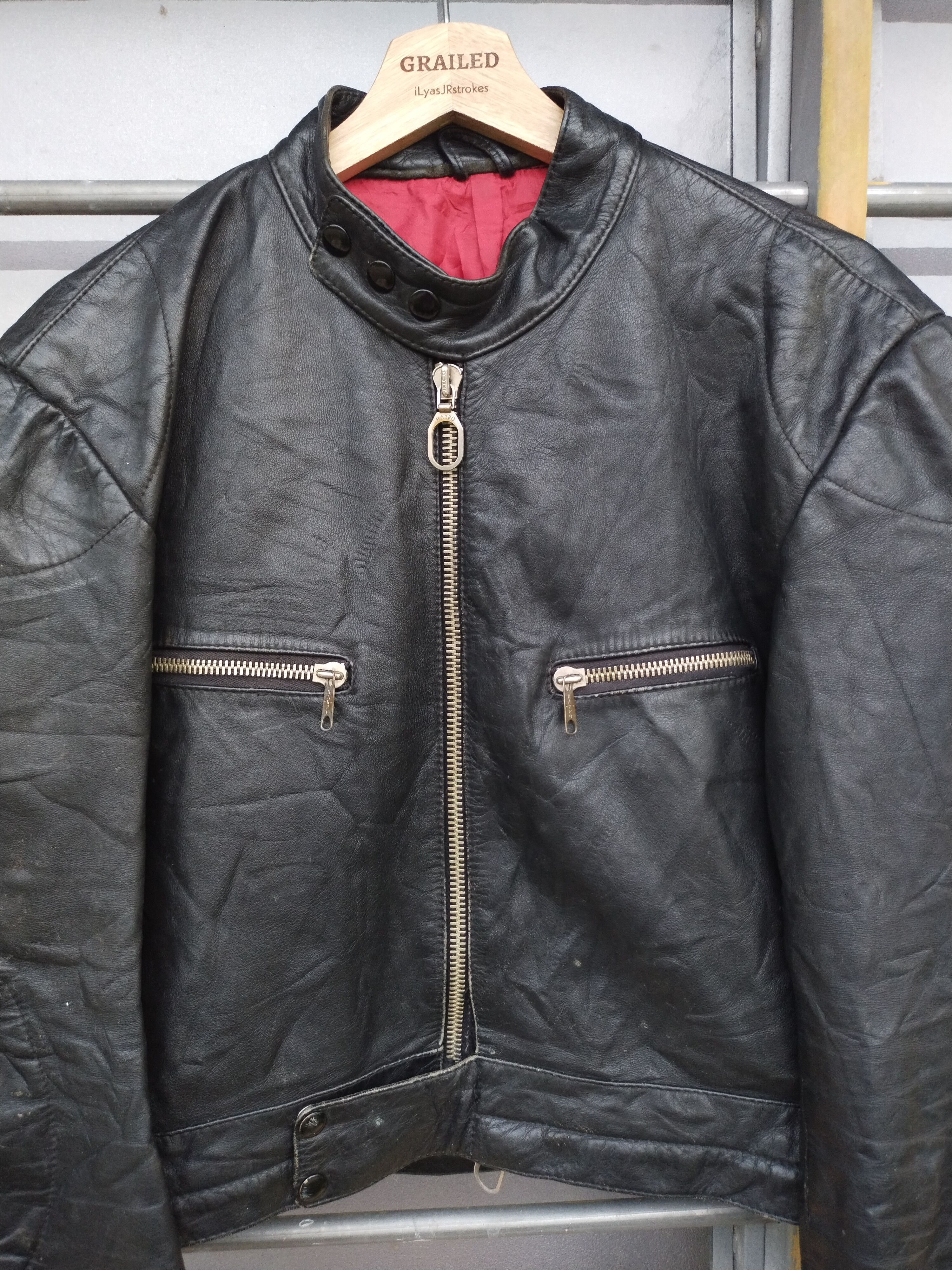 Leather Crazy Vtg Harro Kombi Biker Germany Leather Jacket Schott Size US S / EU 44-46 / 1 - 2 Thumbnail
