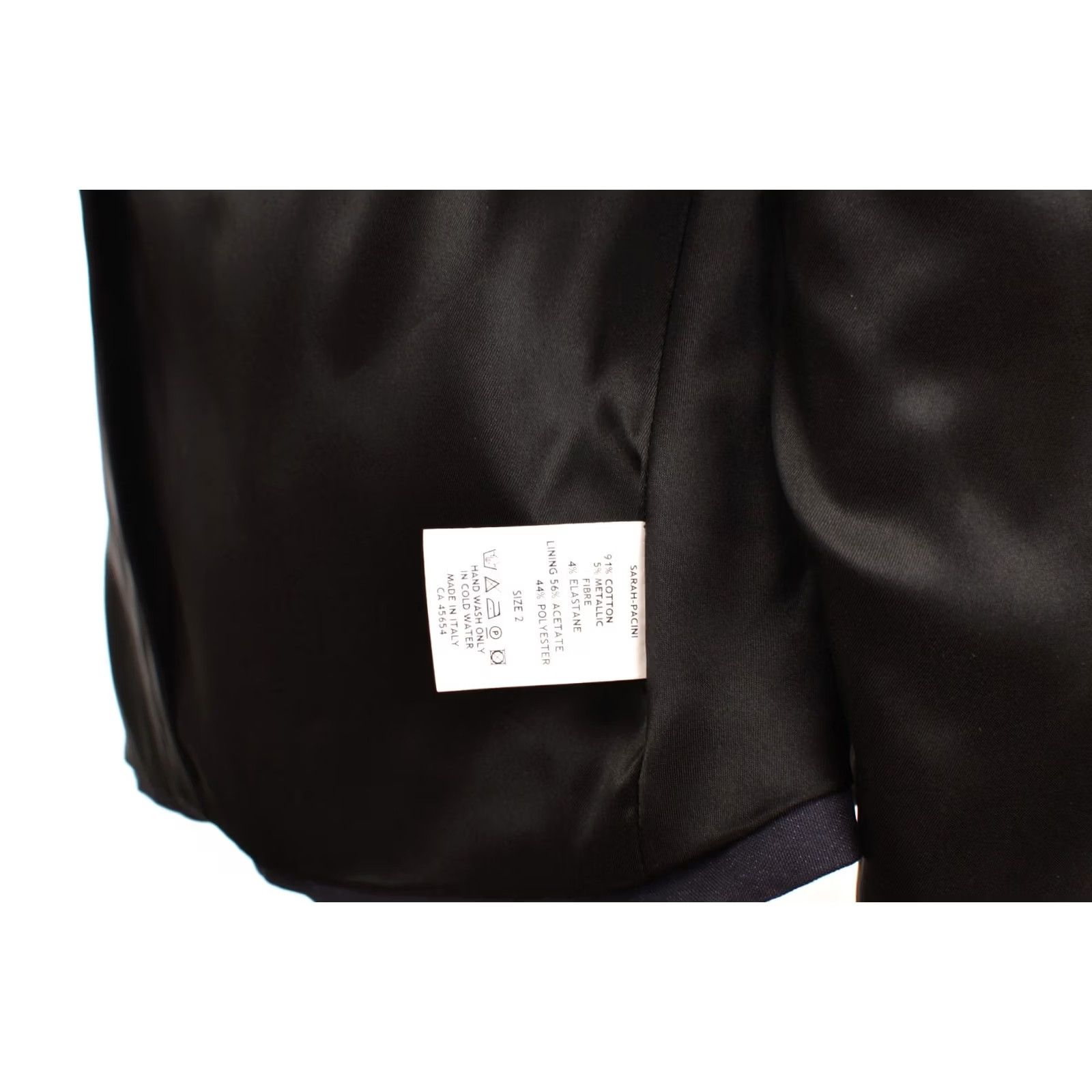 Sarah Pacini VINTAGE Sarah Pacini Dark Navy Cotton Blend Full-Zip Jacket Women's 2 Blue 90s Concert Style PAGE? Size XS / US 0-2 / IT 36-38 - 7 Thumbnail