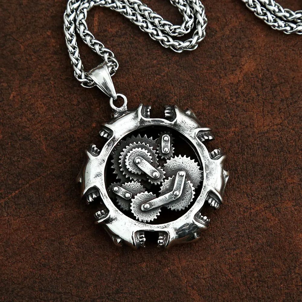 Jewelry Steampunk Mechanical Skull Pendant Stainless Necklace Gifts Size ONE SIZE - 1 Thumbnail