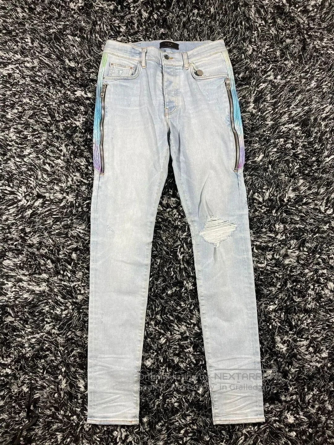 Amiri Amiri Watercolor Half Track Jean. Size US 33 - 1 Thumbnail