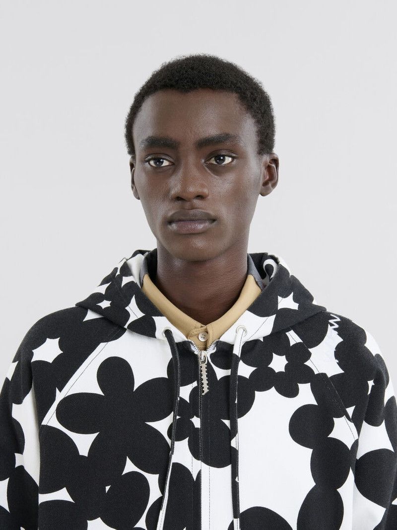 Marni o1f1d3z0326 Hoodie in White/Black Size US S / EU 44-46 / 1 - 4 Thumbnail