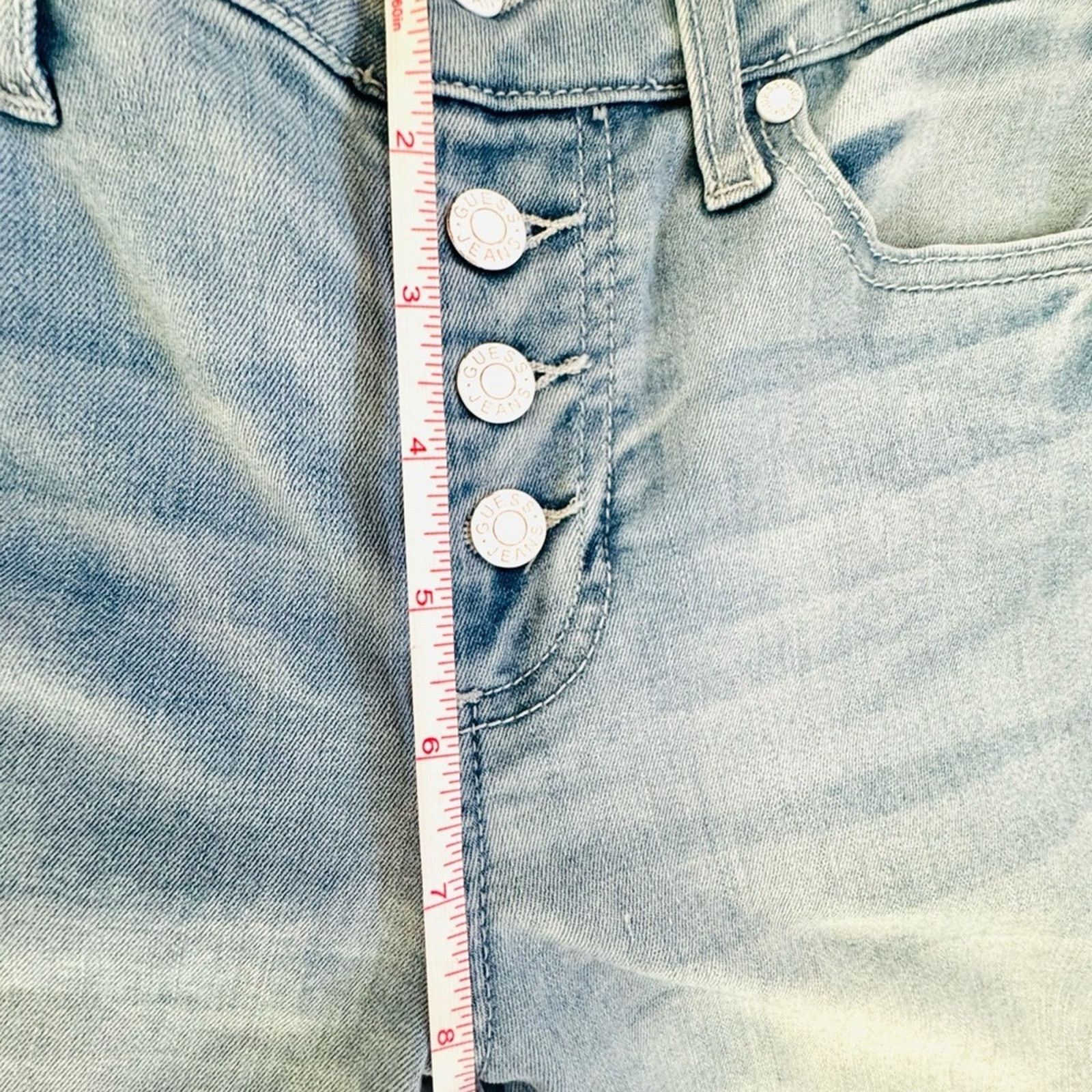 Guess New Guess Y2K Classic Light Blue Skinny Jeans size 23 Size 23" - 5 Thumbnail