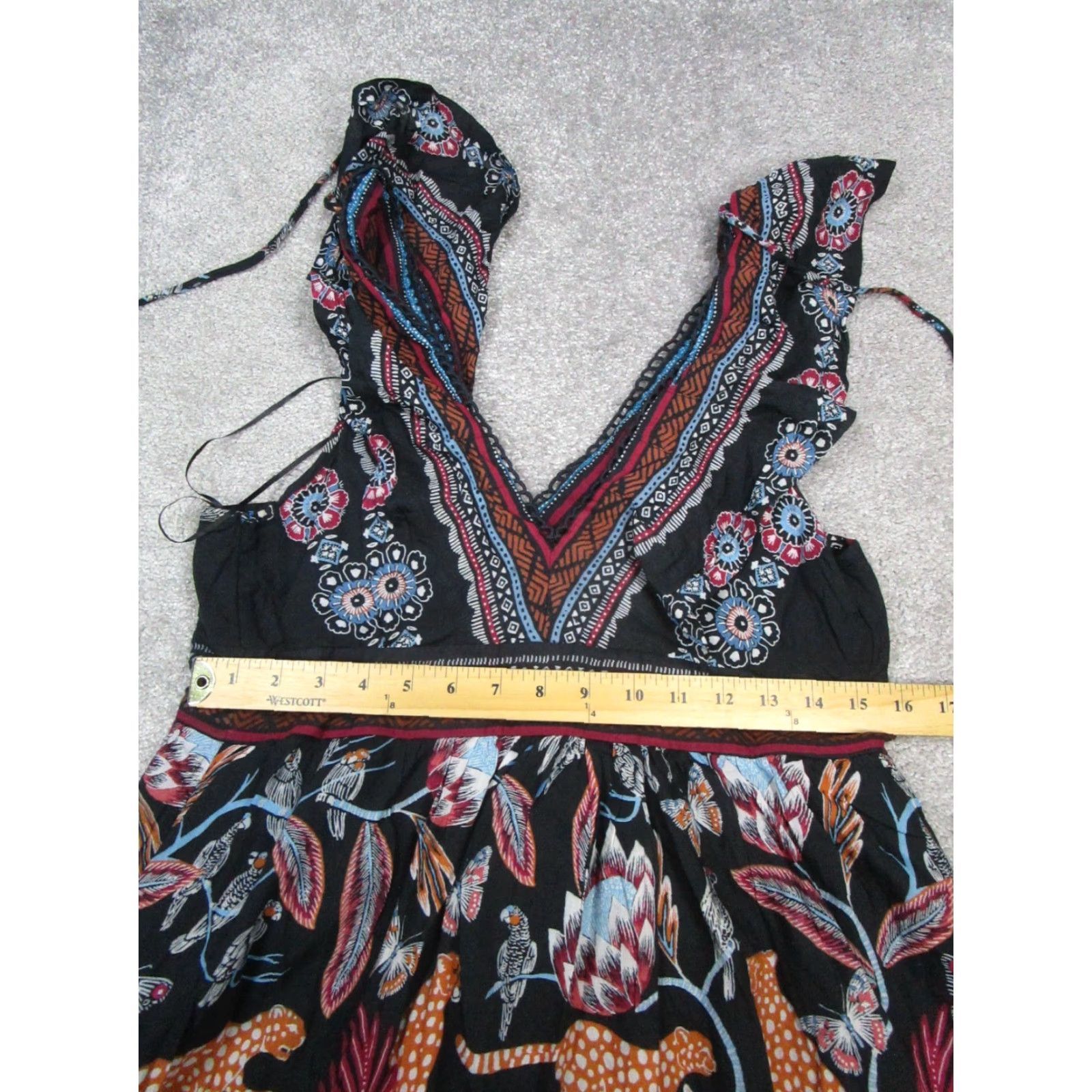 Anthropologie Anthropologie Dress Blouson Womens S Black Cotton Blend Geometric Sleeveless V-Neck Pullover Casual Short Dress Size S / US 4 / IT 40 - 7 Thumbnail