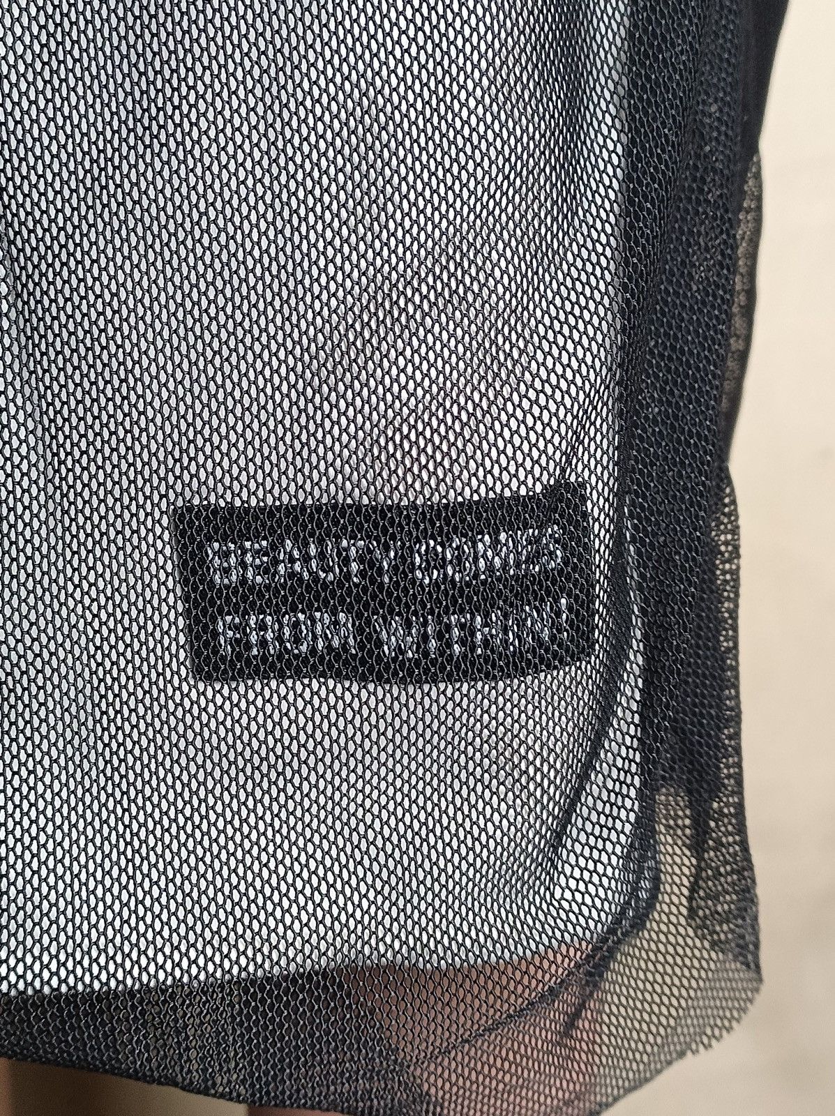 Moschino × Vintage 1990s Vintage MOSCHINO “Beauty Comes from Within” Mesh Skirt Size 32" / US 10 / IT 46 - 3 Thumbnail