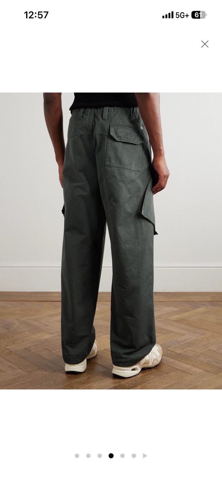C.P. Company Wide-Leg Pleated Cotton-Garbardine Cargo Trouser Size US 32 / EU 48 - 10 Thumbnail