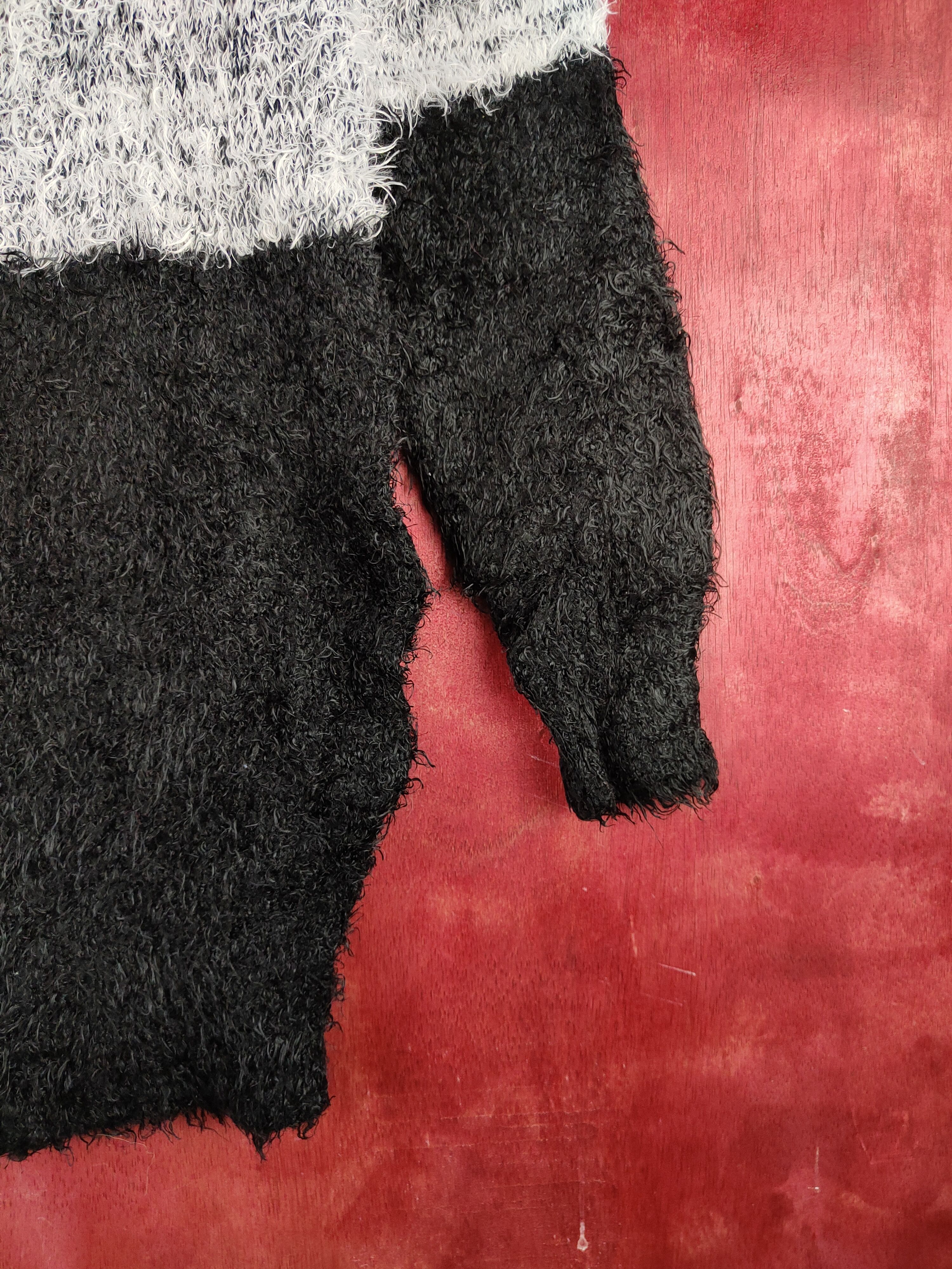 Homespun Knitwear × Japanese Brand Sureve Black White Shag Shaggy Fur Mohair Knitwear #S2024 Size L / US 10 / IT 46 - 6 Thumbnail