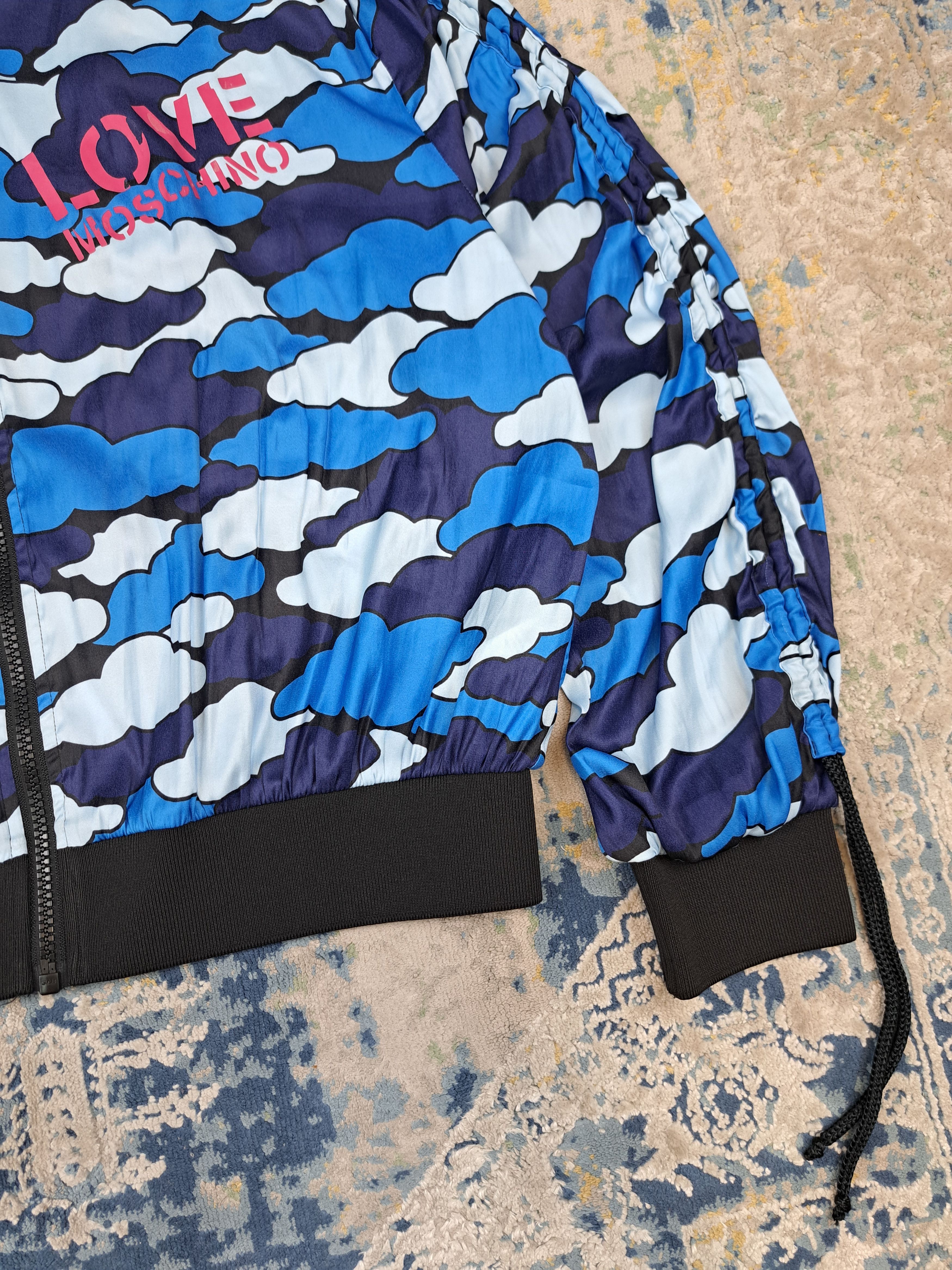 Moschino Love Moschino Fullprint Cloud Camo Bomber Jacket Size M / US 6-8 / IT 42-44 - 4 Thumbnail