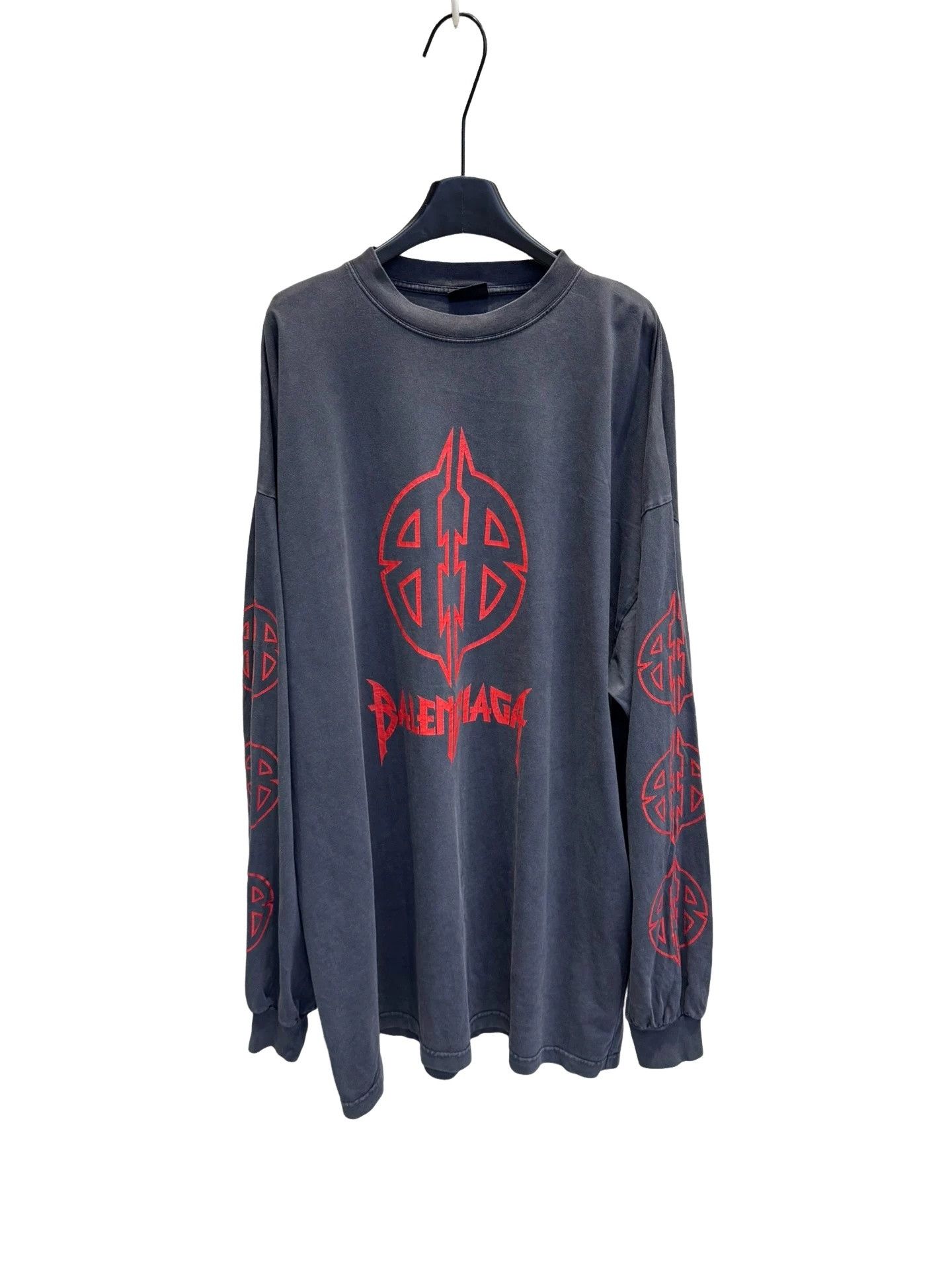 Balenciaga Balenciaga Red Logo Long Sleeve T-Shirt Size XL Size US XL / EU 56 / 4 - 1 Thumbnail