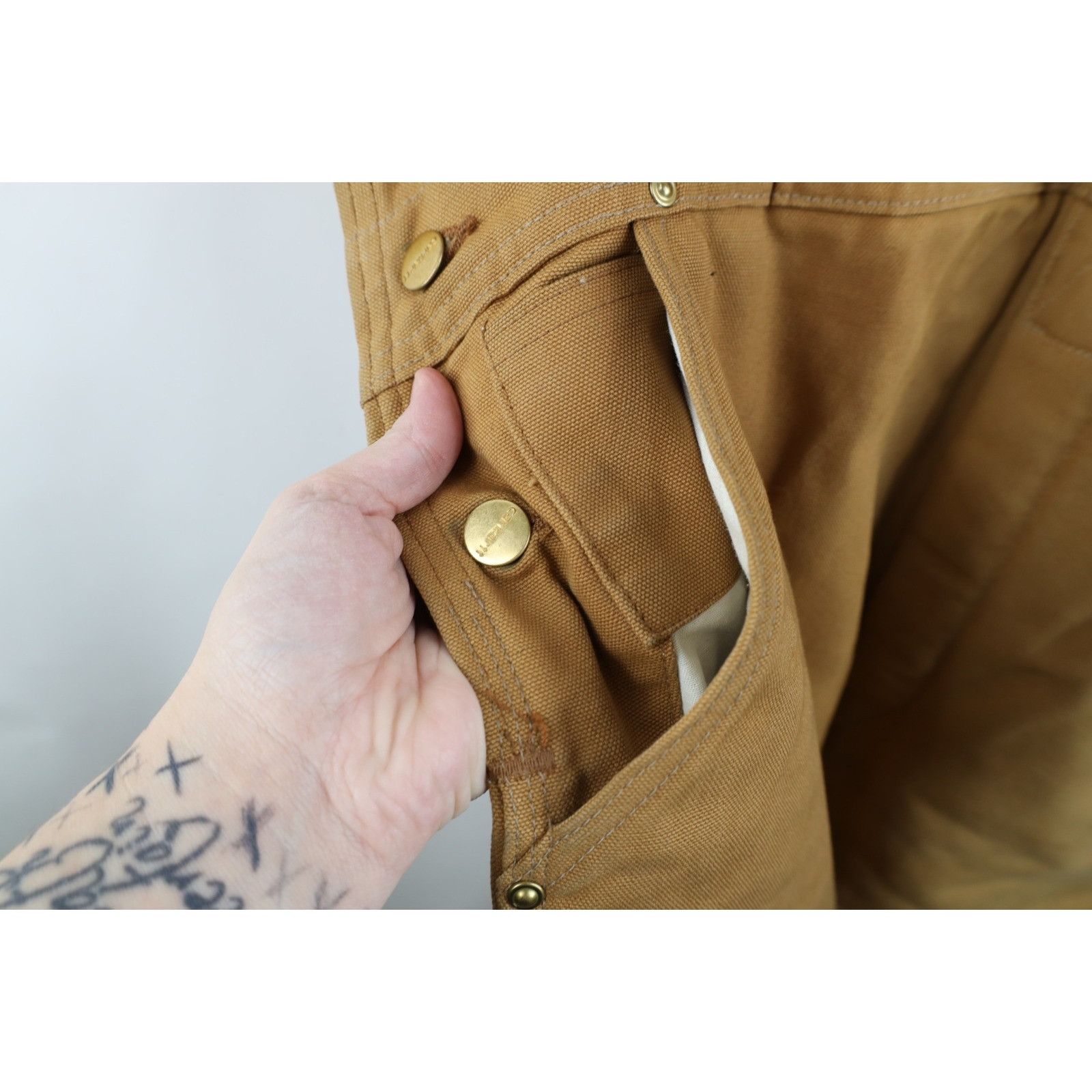 Carhartt Vintage 90s Carhartt Distressed Quilted Canvas Overalls Size US 44 / EU 60 - 7 Thumbnail