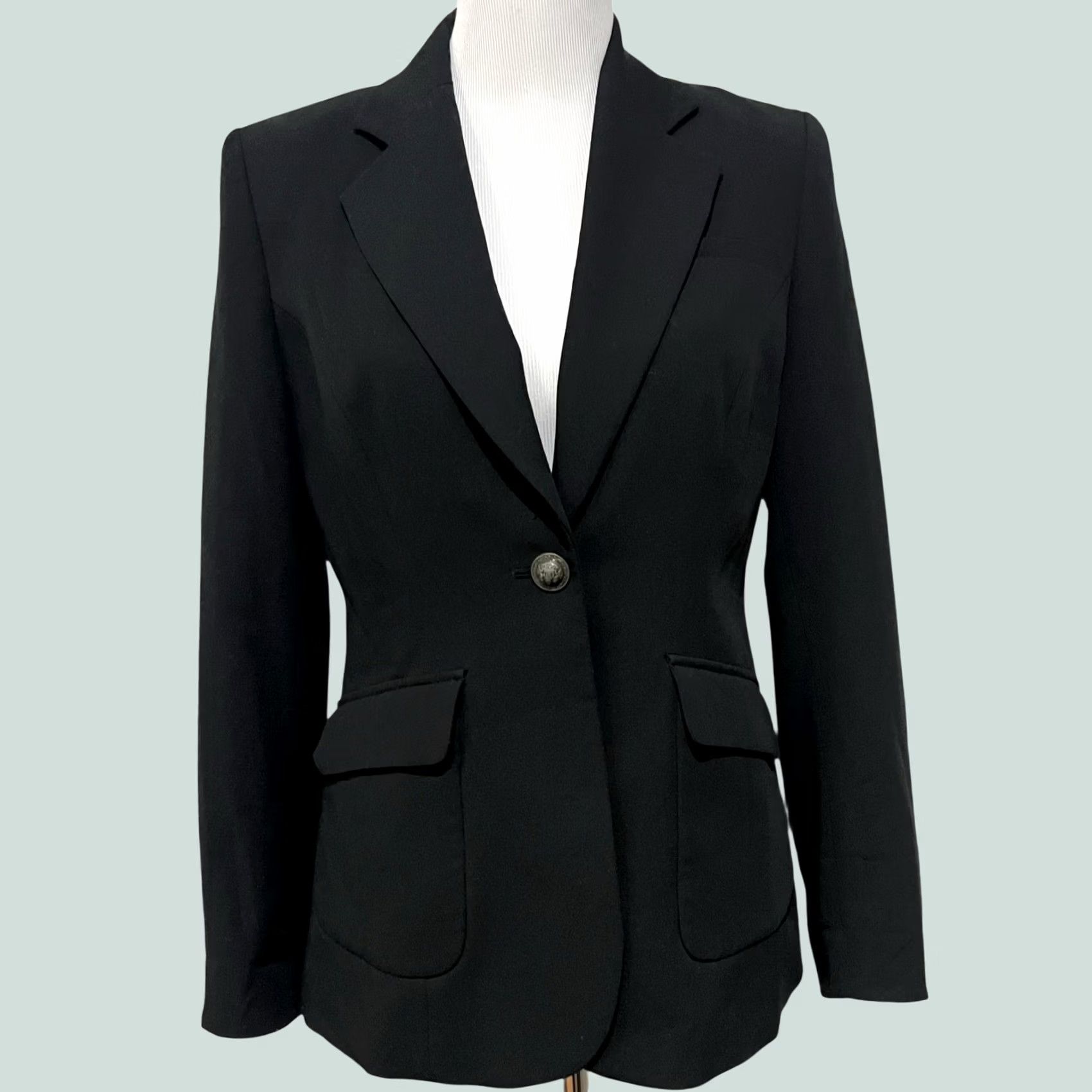 Vintage CAbi Black Suit Coat Blazer One-Button with Printed Lining Riding #725 Size 4 Jacket Women Office Dressy Blazer Mens Womens Girls Boys Size S / US 4 / IT 40 - 1 Thumbnail