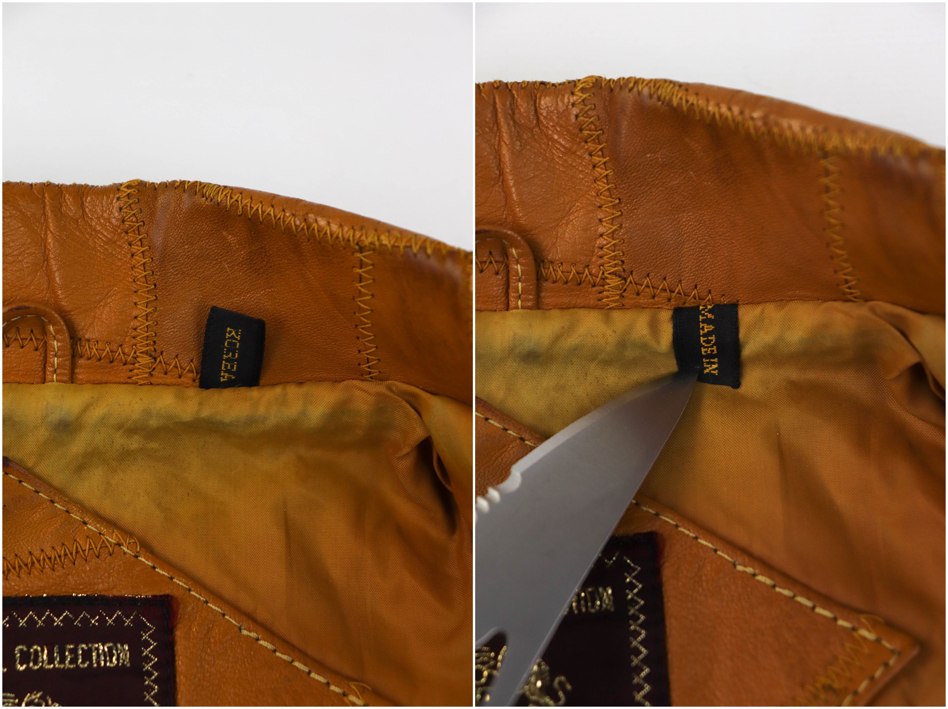 Vintage 70-80s Vintage Korean Caramel Tan Patchwork Leather Jacket Size US L / EU 52-54 / 3 - 22 Thumbnail