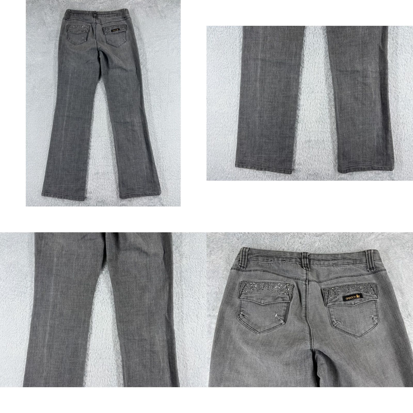 Other OOH LA LA Jeans Womens 4 Gray Denim Bootcut Low Rise Size 27" / US 4 / IT 40 - 9 Thumbnail