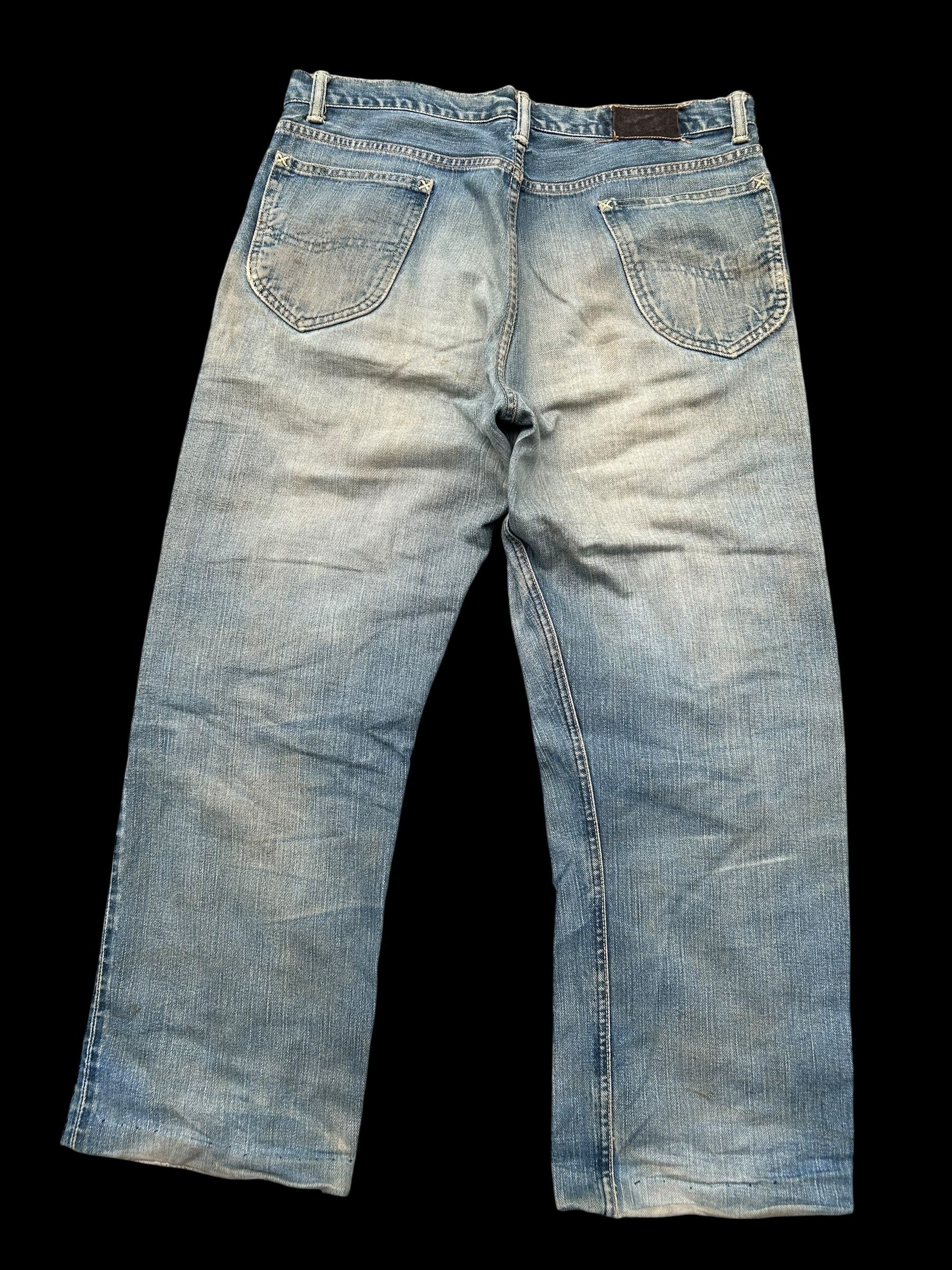 Kapital × Lee × Vintage Thrashed Vintage Lee Riders Selvedge Denim Jeans Size US 35 - 16 Thumbnail