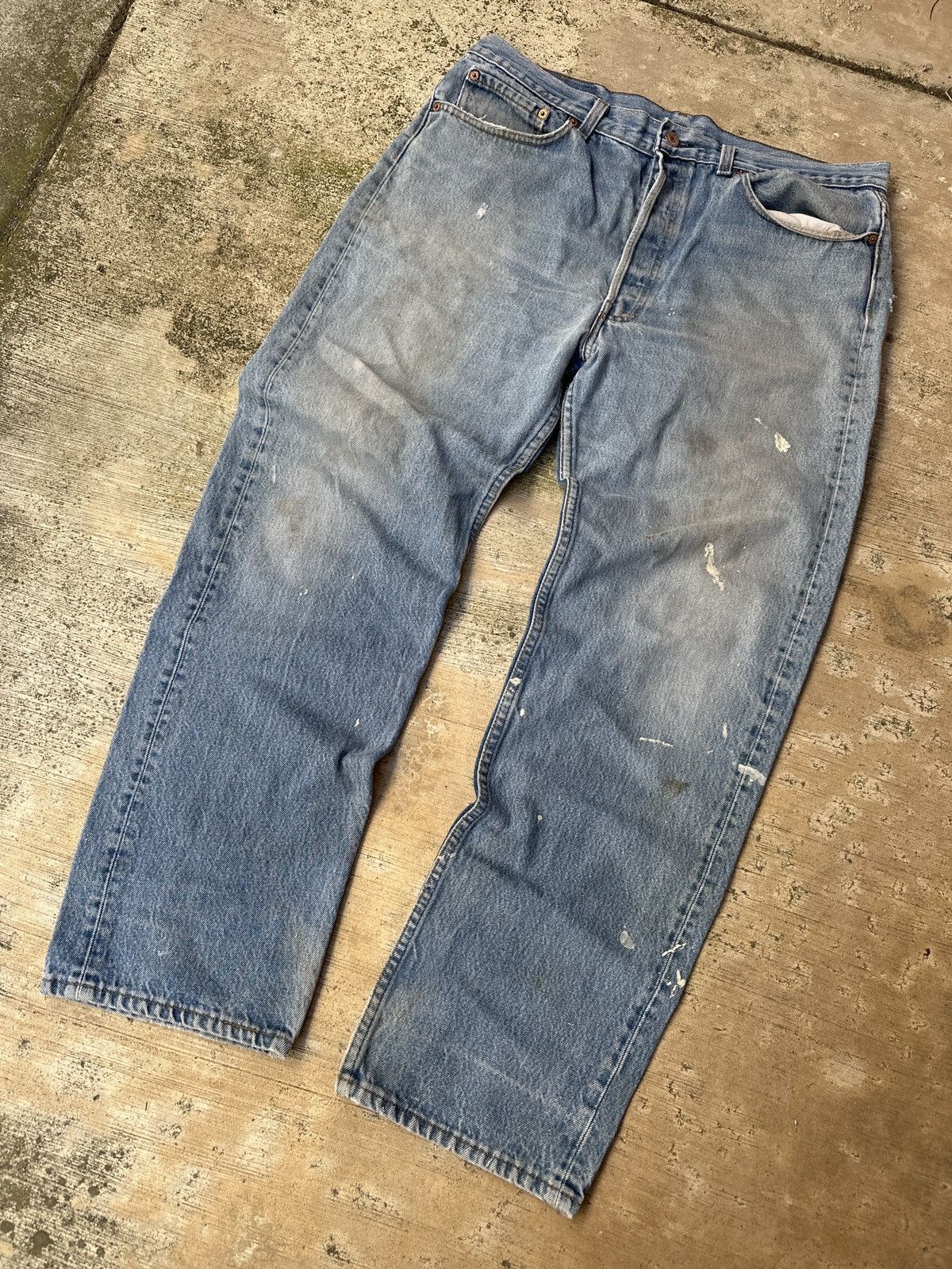 Levi's × Levi's Vintage Clothing × Vintage Vintage 90s Sunfaded Paint stained Levi’s 501 34 Size US 34 / EU 50 - 1 Thumbnail