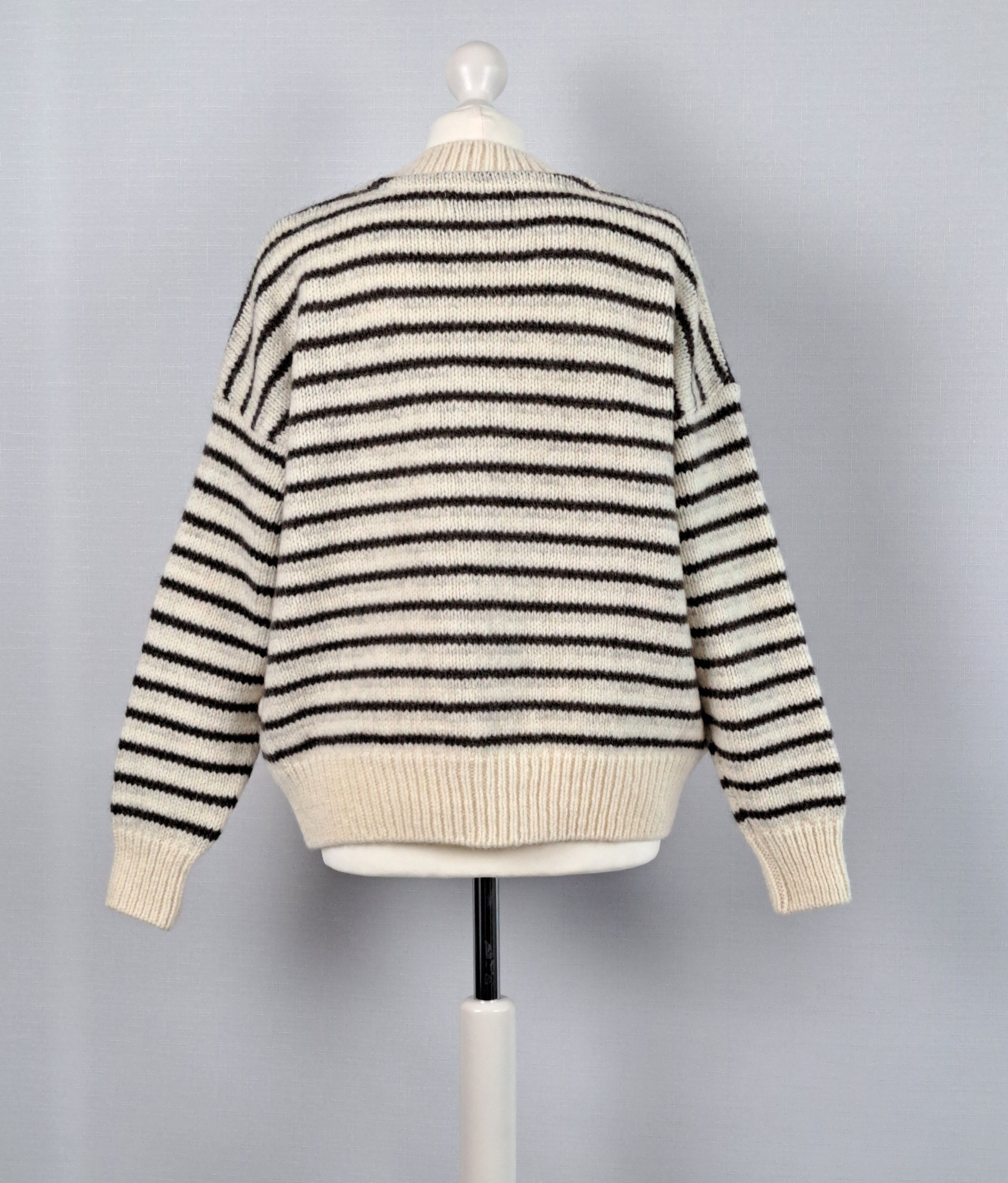 Designer SKALL STUDIO striped knit warm sweater. Size XS / US 0-2 / IT 36-38 - 3 Thumbnail