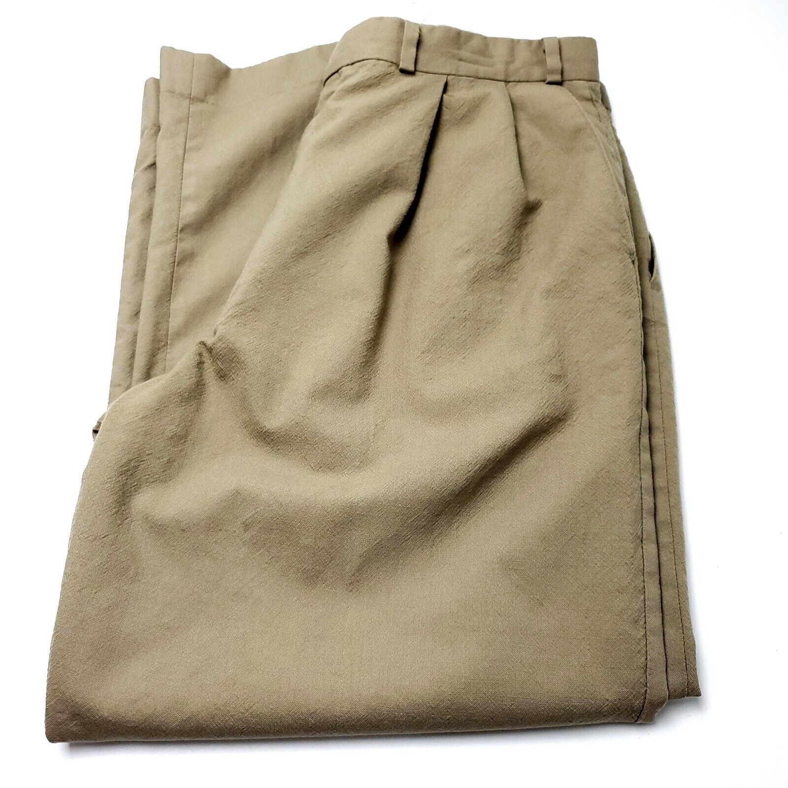 Polo Ralph Lauren Polo Ralph Lauren Textured Wool Dress Pants 35/28 Tan Pleate Size 34R - 1 Thumbnail