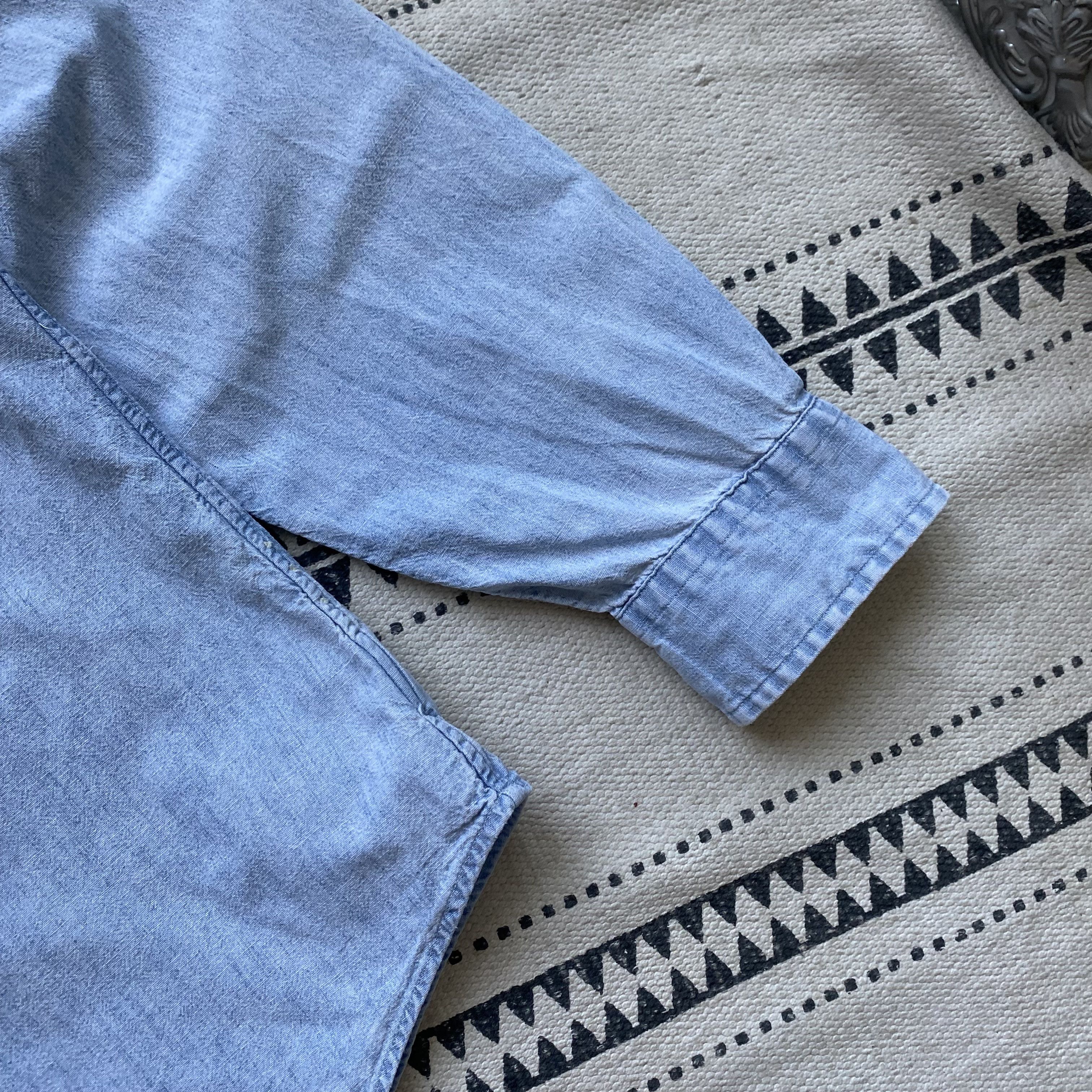 Polo Ralph Lauren 👔 Vintage Polo Ralph Lauren Shirt Faded Denim blue light Size US M / EU 48-50 / 2 - 8 Thumbnail