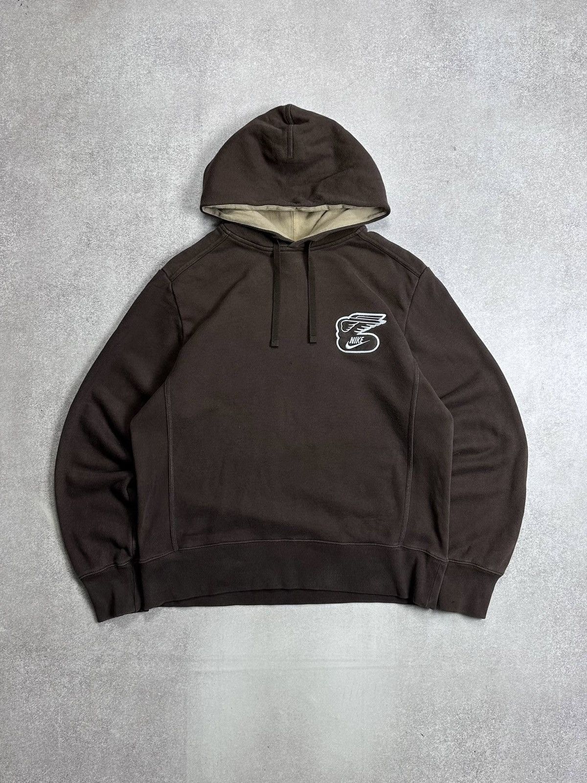 Nike Vintage 90s Nike Brown Boxy Hoodie Y2K M Size US M / EU 48-50 / 2 - 1 Thumbnail