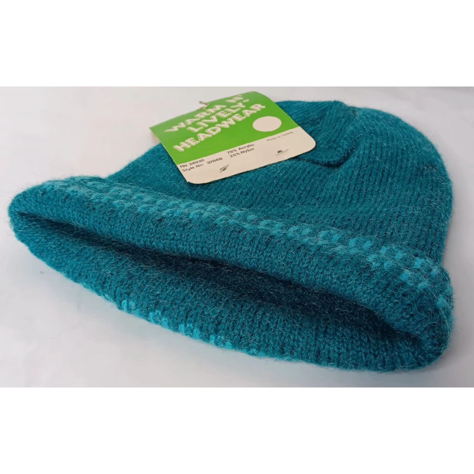 Vintage VINTAGE Warm N' Lively Beanie Knit Hat One Size Blue Acrylic Nylon Casual Womens Size ONE SIZE - 6 Thumbnail