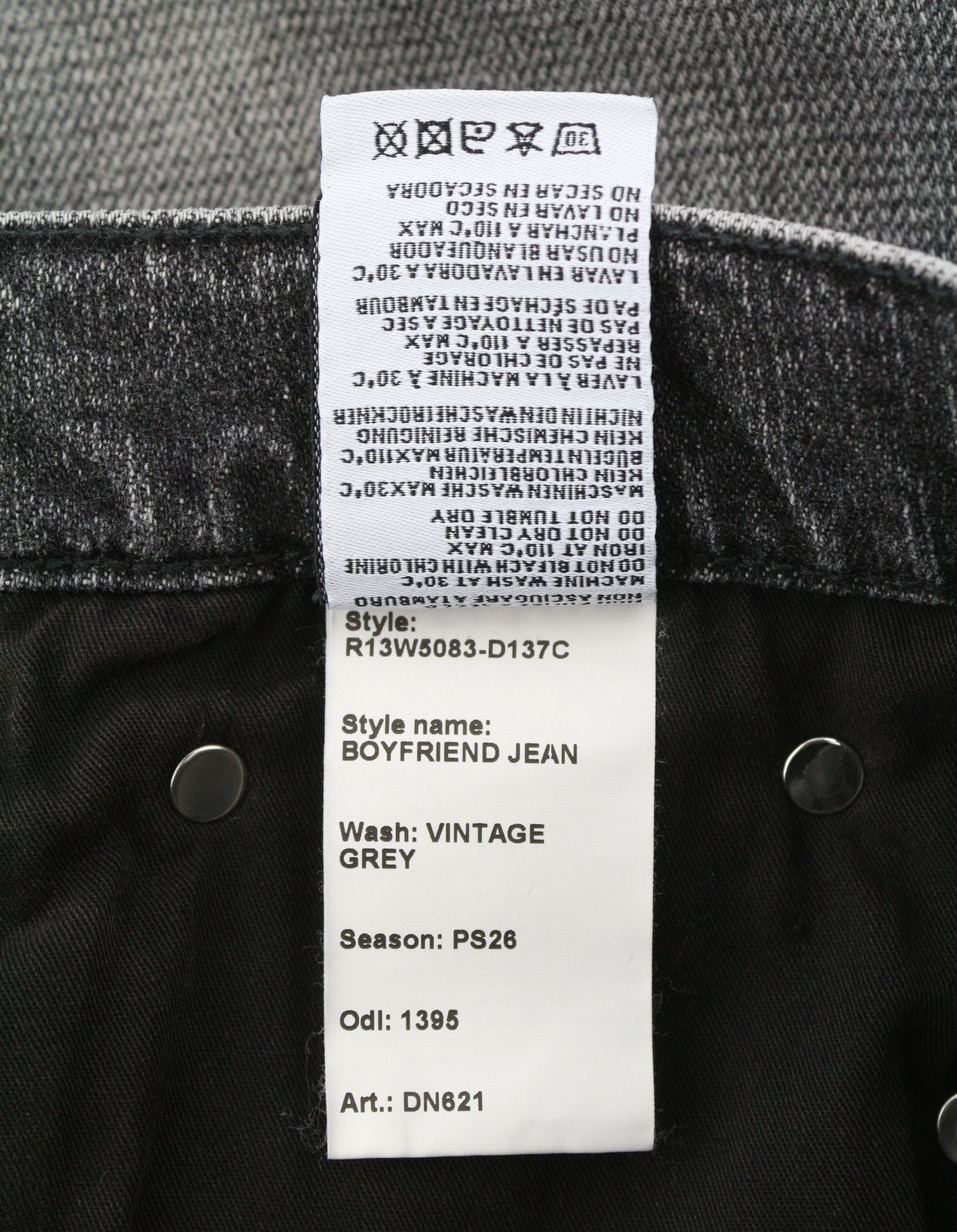 R13 BOYFRIEND 27 Vintage Grey Cropped Jeans 88837 Size 27" / US 4 / IT 40 - 9 Thumbnail
