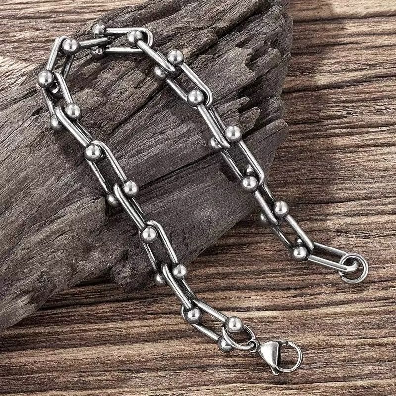 Jewelry U-Shape Splicing Spherical Chain Bracelet Size ONE SIZE - 3 Thumbnail