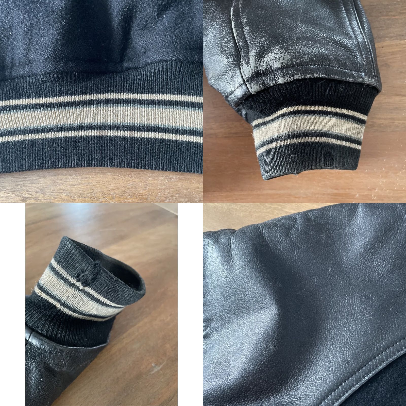 Avirex VINTAGE Avirex Jacket Varsity Black Tweed Wool Leather USA College Size 6XL Mens Size US XXL / EU 58 / 5 - 10 Thumbnail