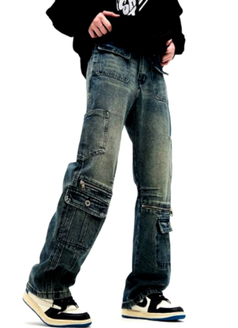 Designer × Japanese Brand × Vintage Stunning Punk Cargo Multiple Pockets Washed Pants Rock Rave Size US 32 / EU 48 - 1 Thumbnail